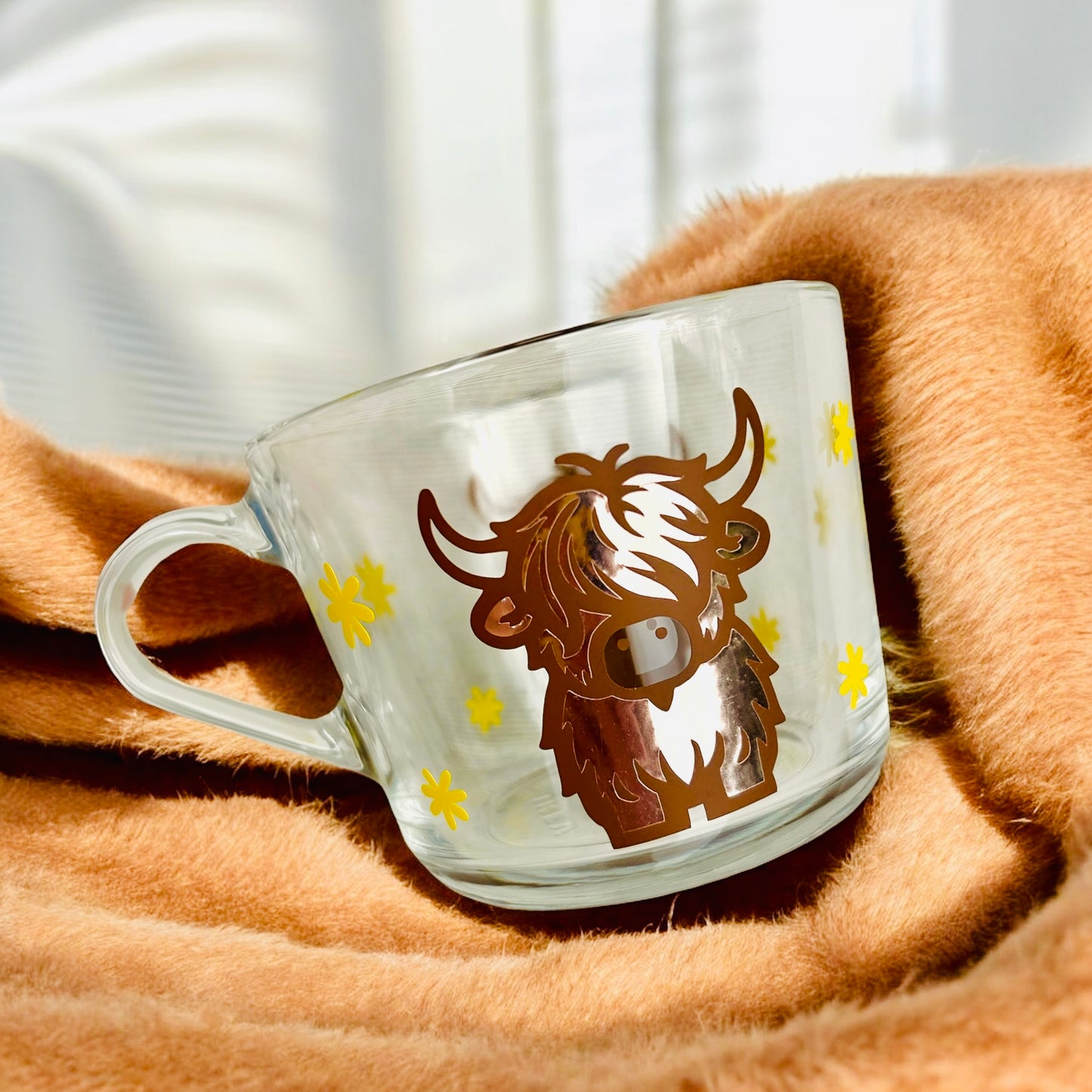 Highland Cow Glass Espresso Mug