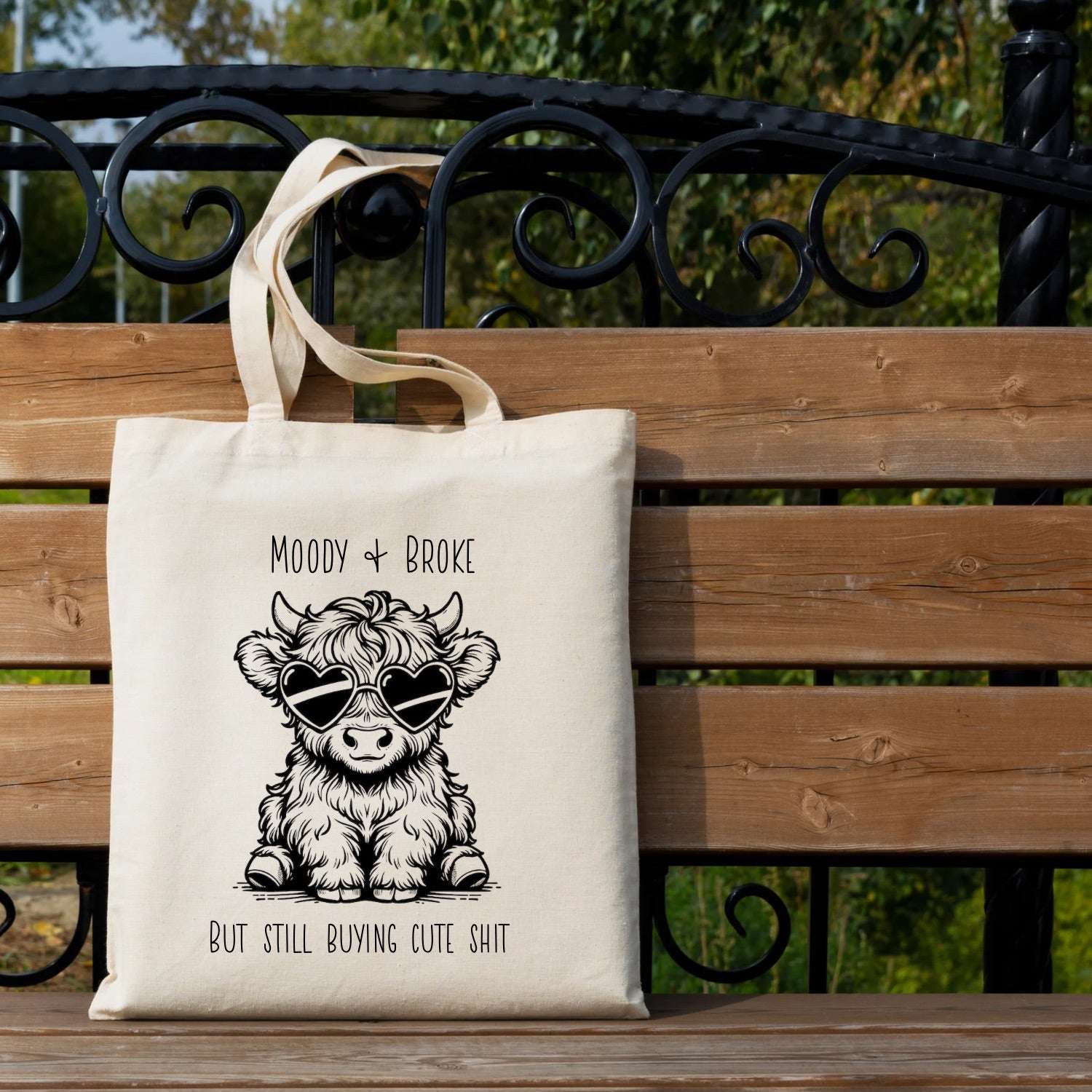 Moody, Broke, but Still Buying Cute Sh*t – Highland Cow Tote