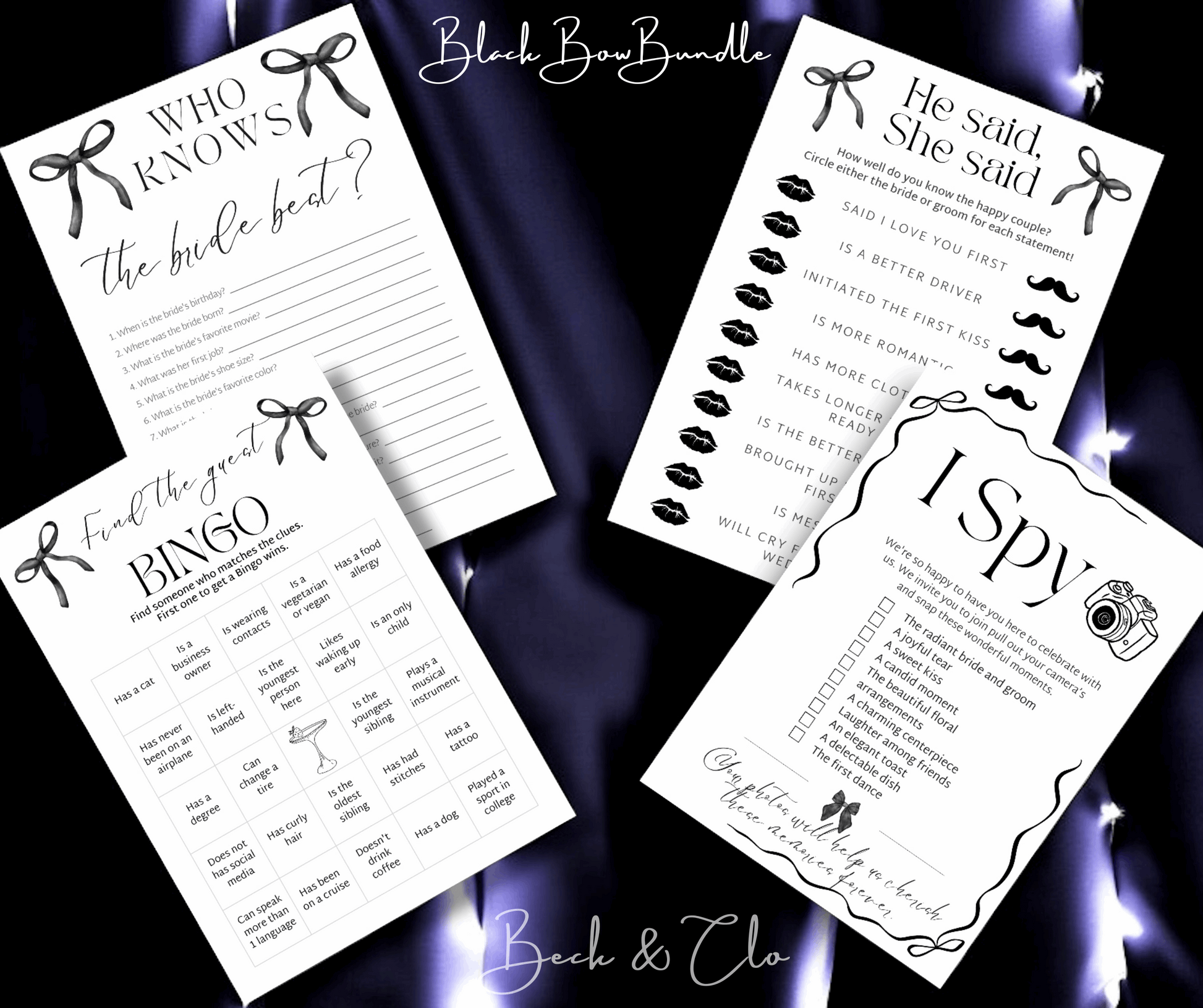 Hen Party Black Bow Bundle