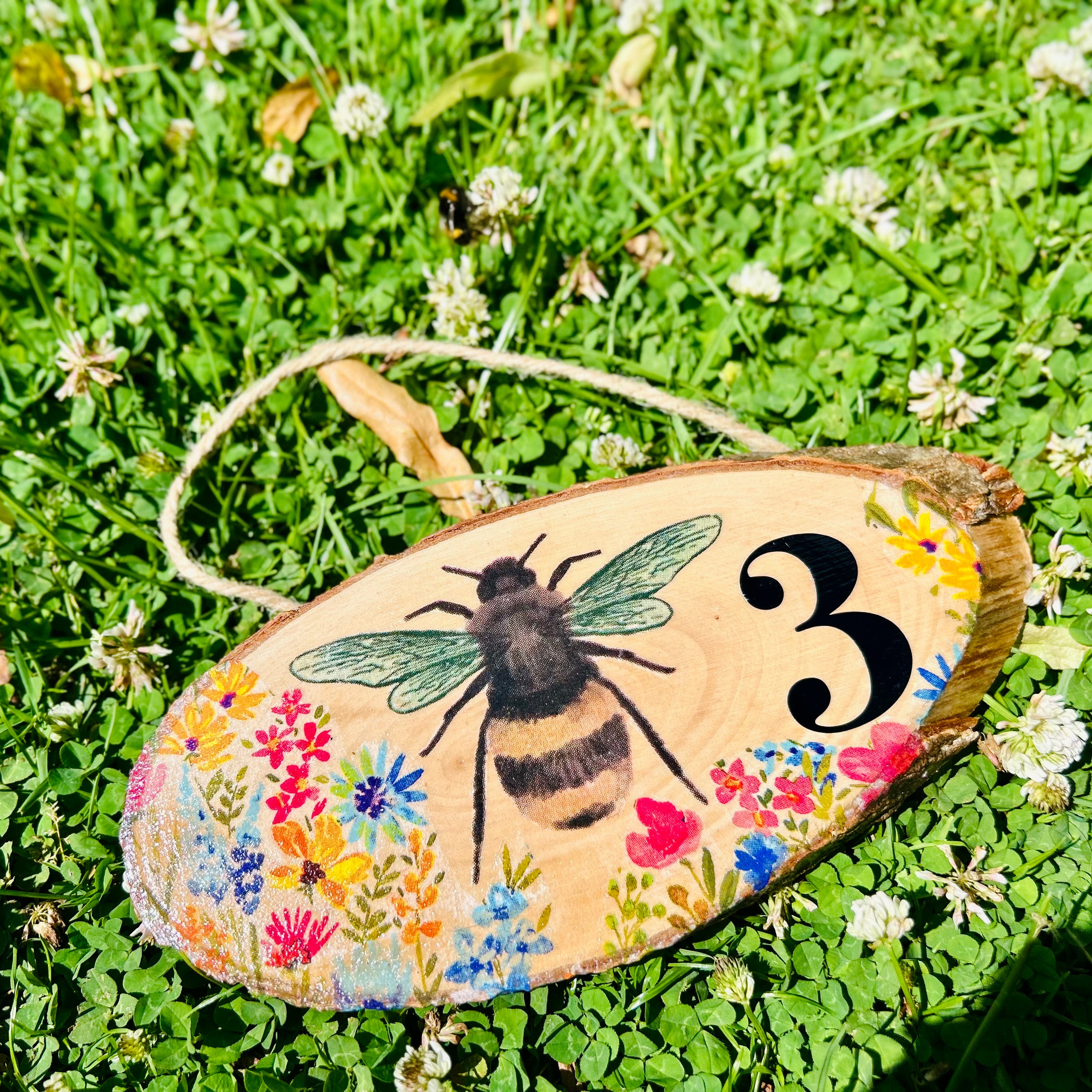 Bee Wooden Hanging door Plaque