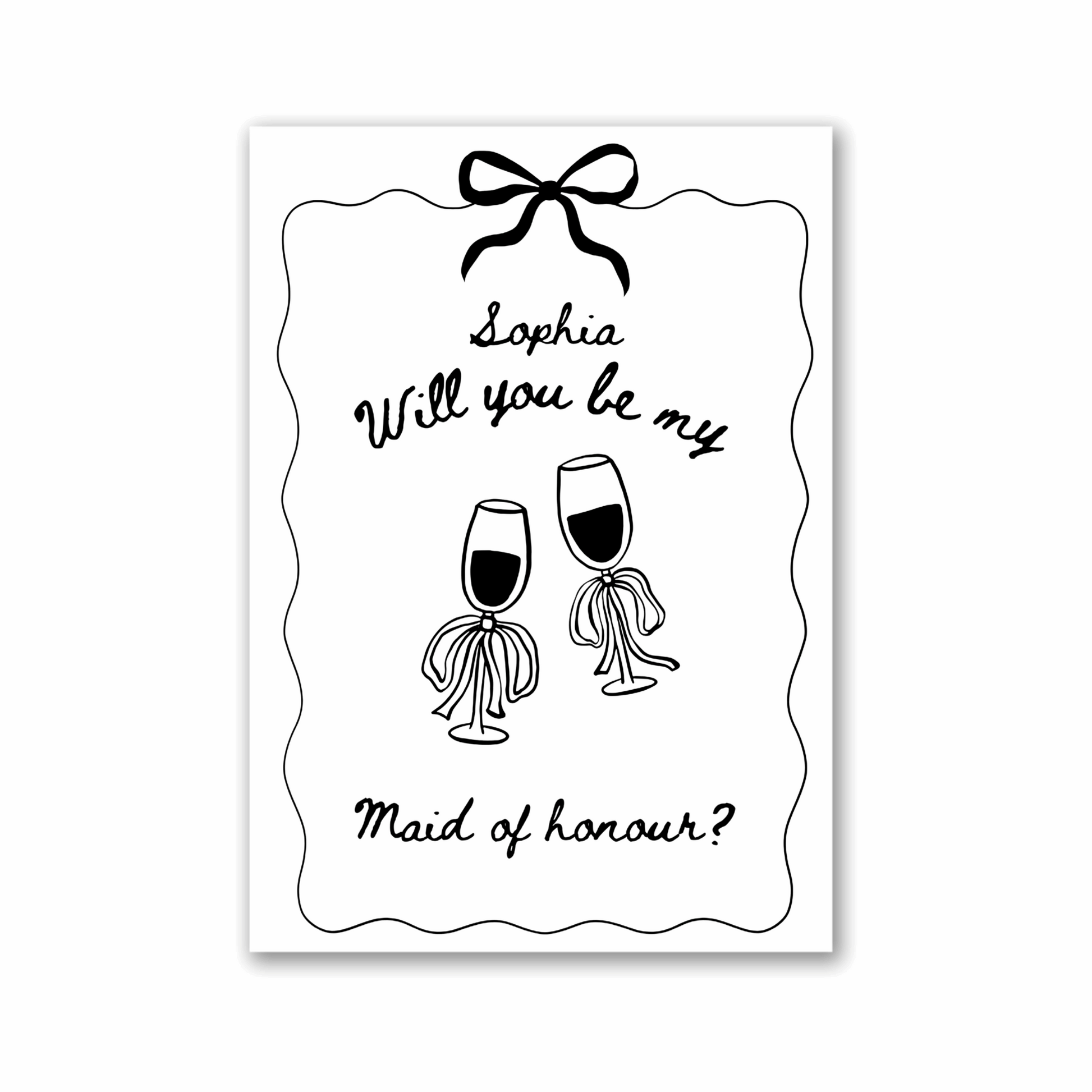 Bridesmaid Doodle Proposal Post Card