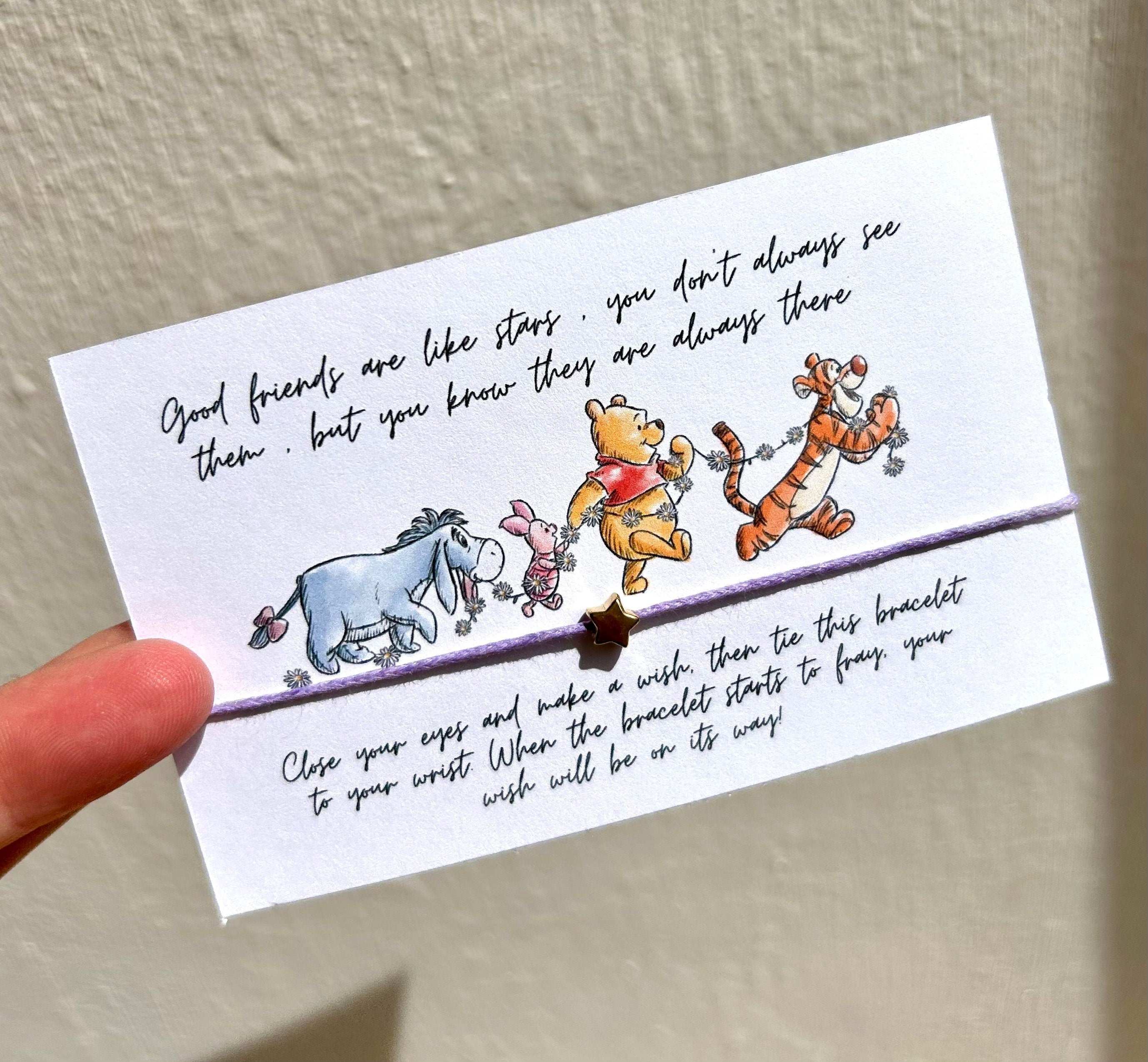 Wish Bracelet Gift | Pooh Party Favours | Cute Birthday Gift | Charm Bracelet | Birthday Wish | Birthday Gifts For Unisex | Sentimental
