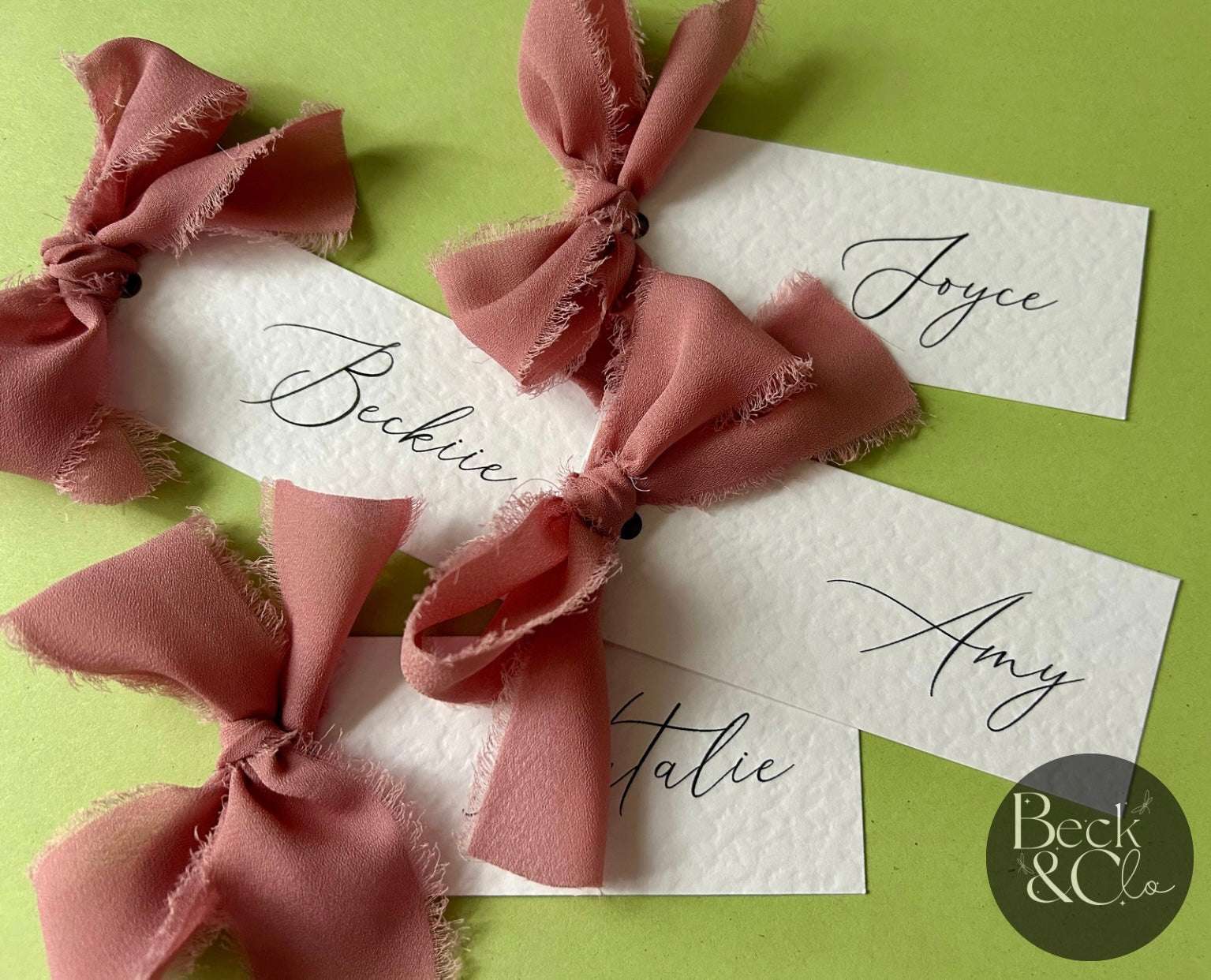 Ribbon Name placement / Reserved cards for weddings