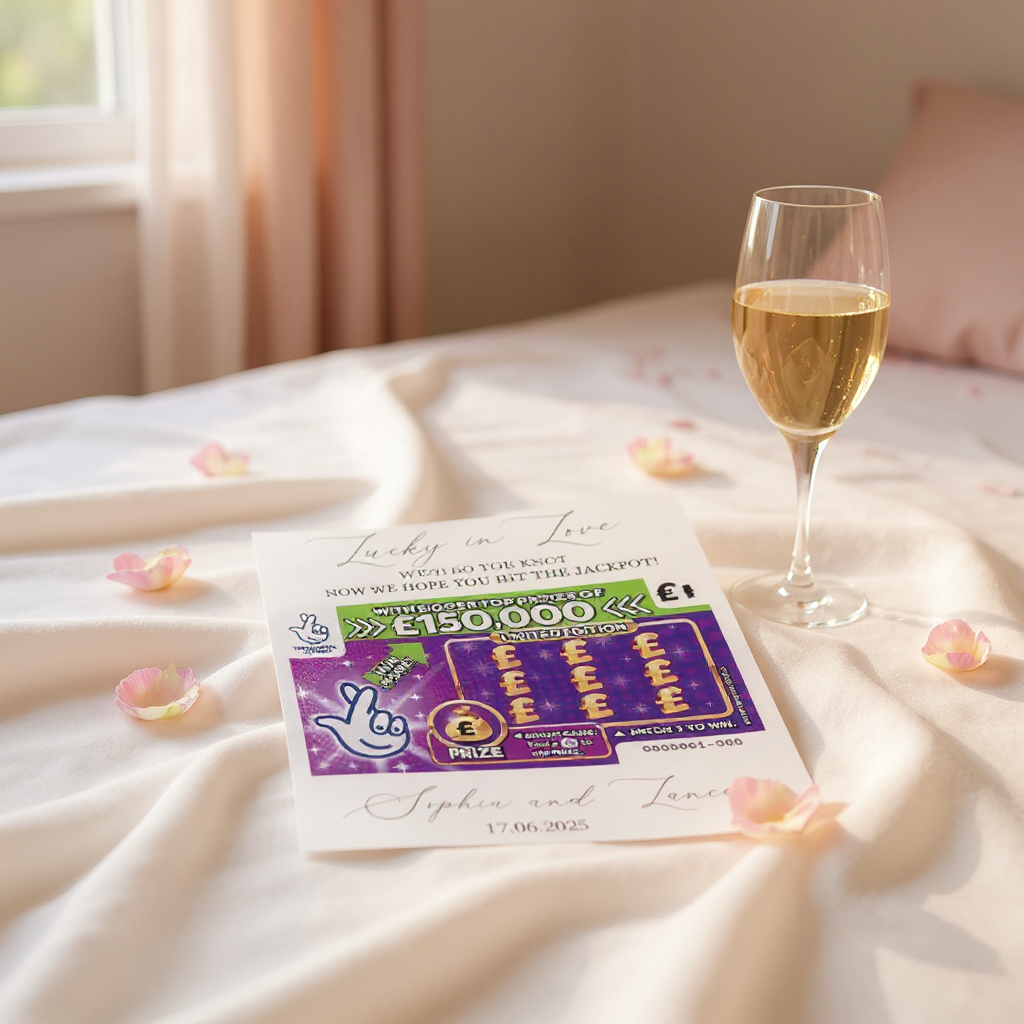 Personalised Wedding Favour Scratch Card Holder – Lucky in Love Design