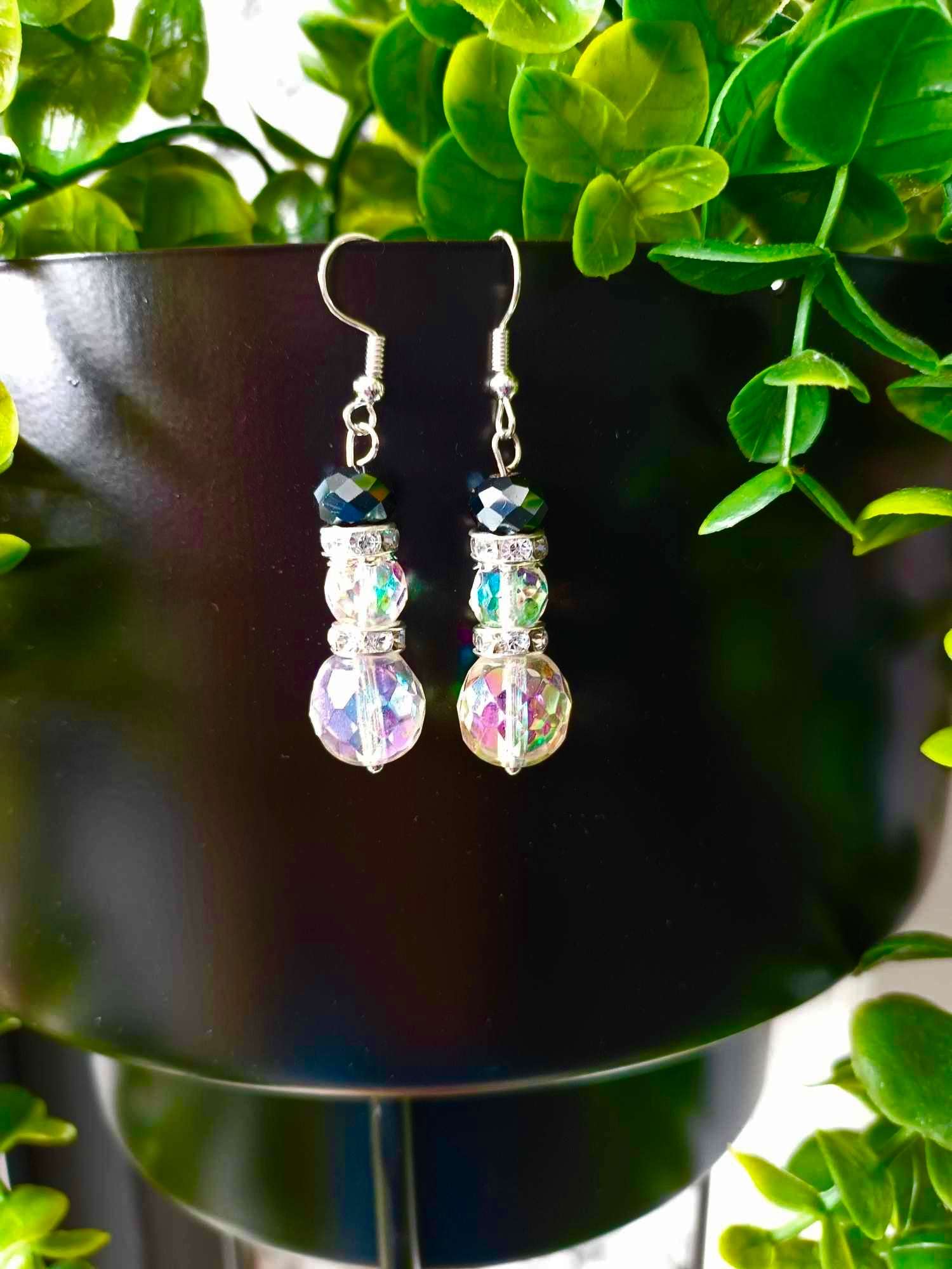Crystal Snowman Earrings Swarovski