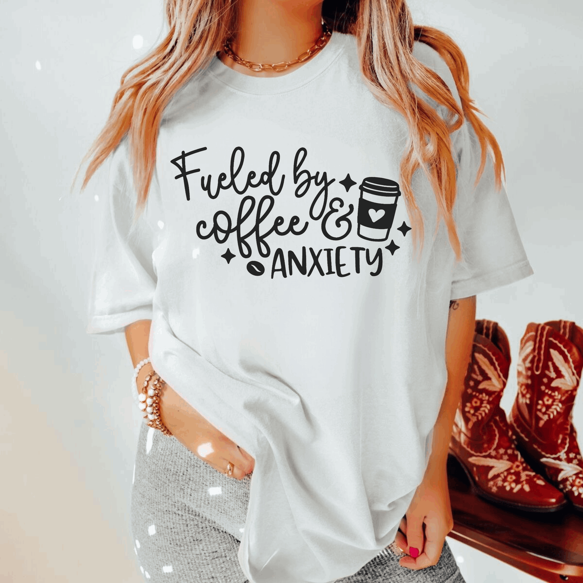 Fueled by Coffee and Anxiety T Shirt
