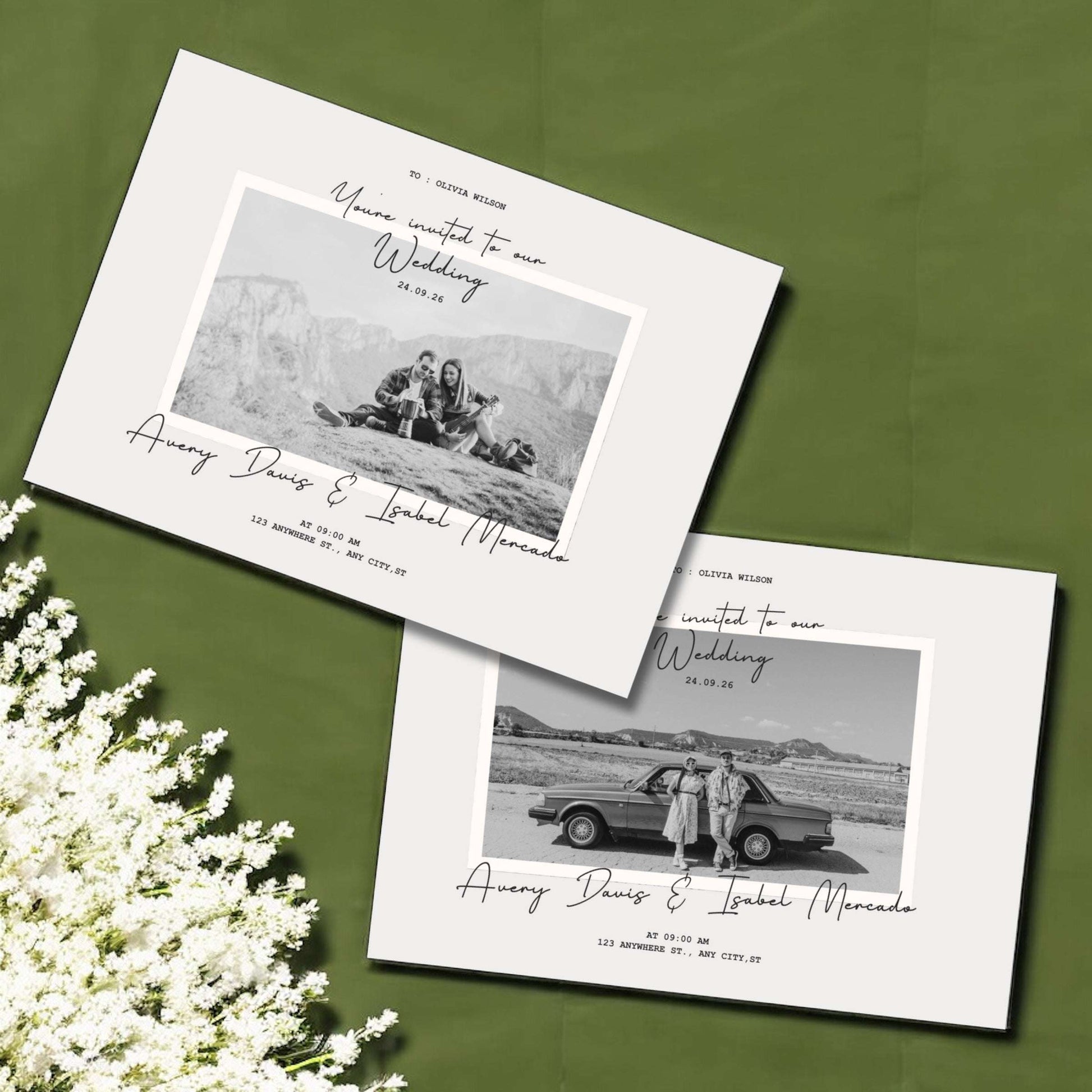 Avery Postcard Wedding Invitation
