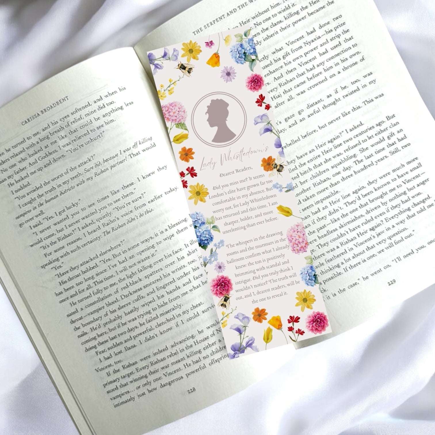 Floral Lady Whistledown Bookmark