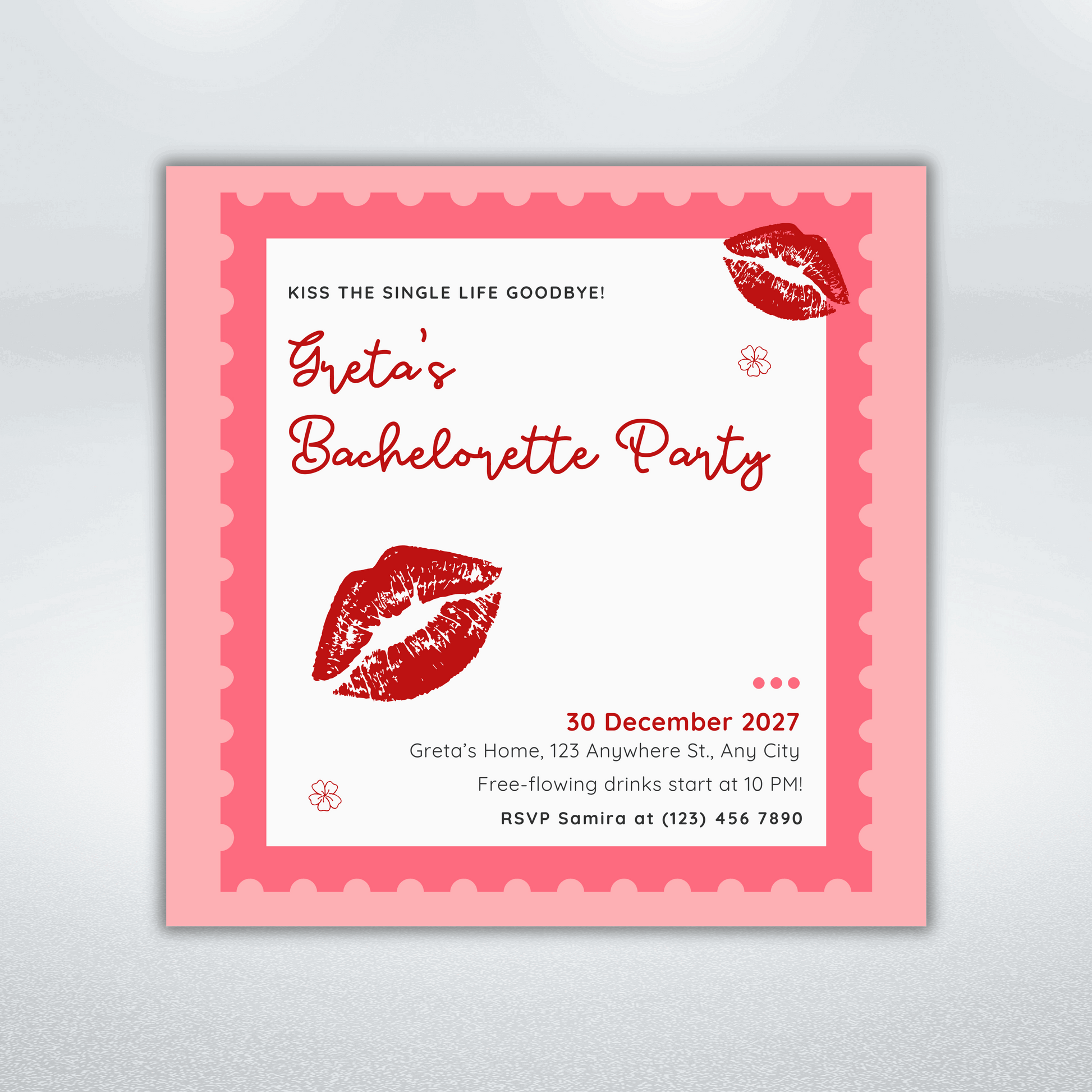 Bachelorette invitation