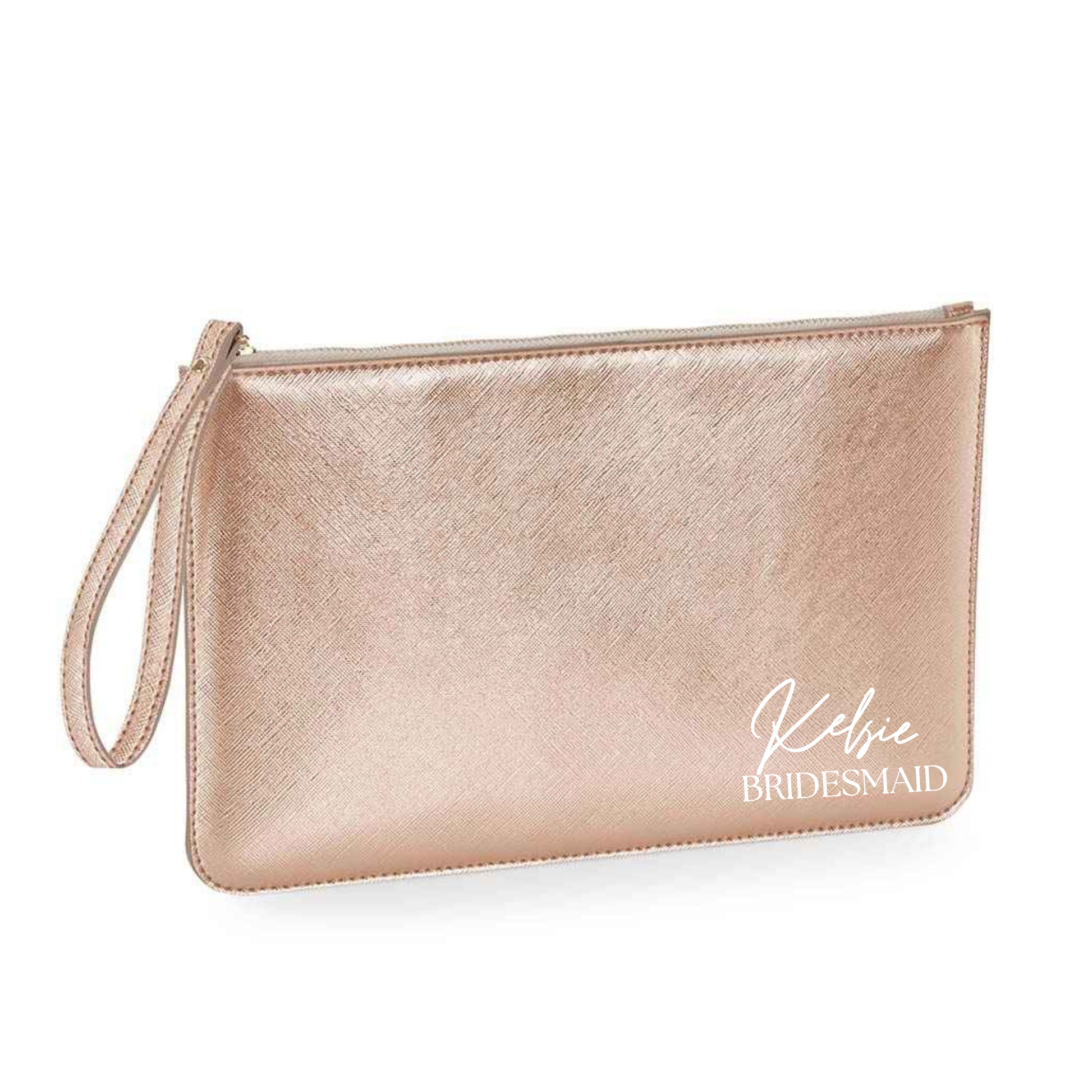 Personalised Bride Pouch Wristlet – Custom Role & Name – Multiple Colours