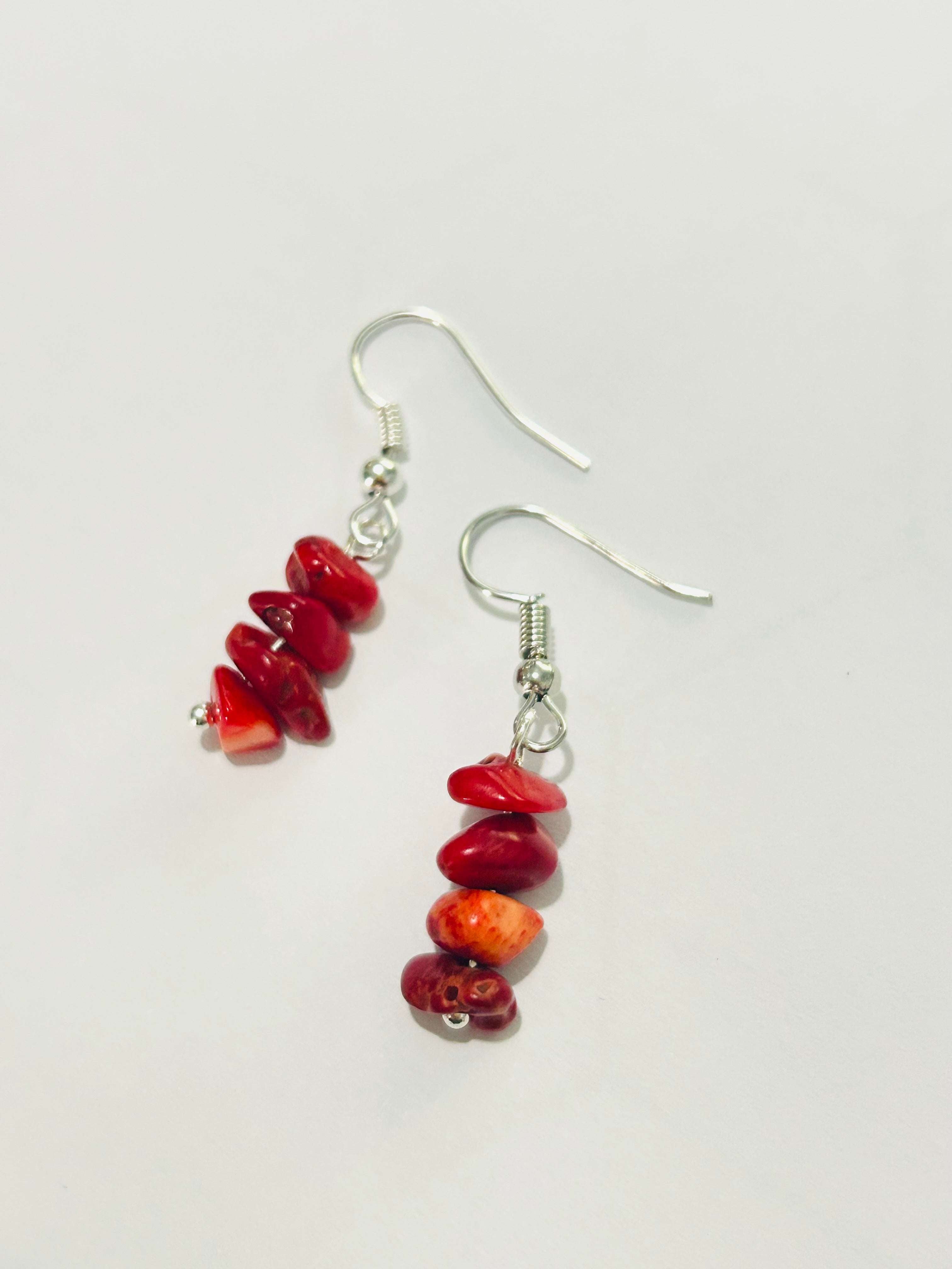 Red Coral Earrings