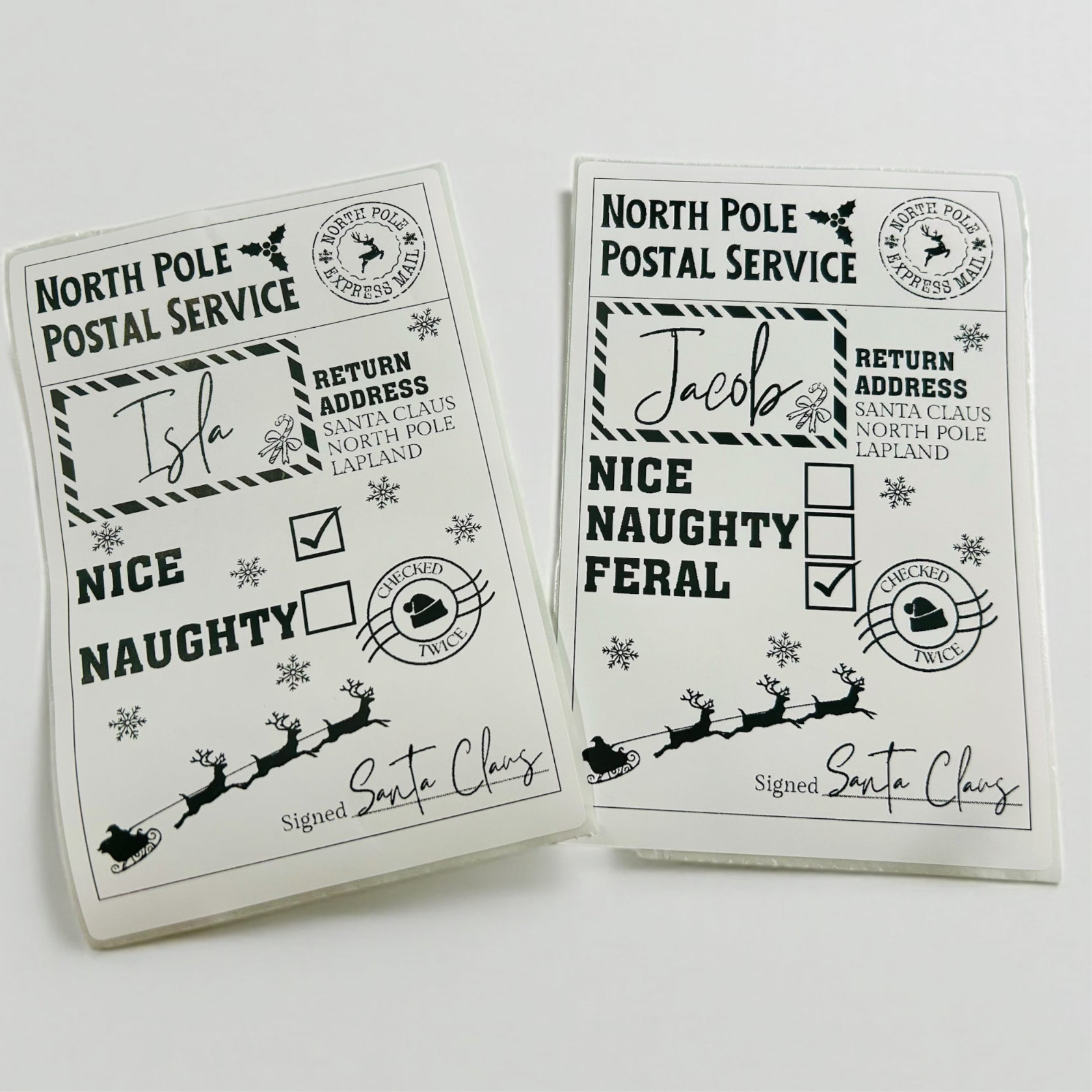 Postal Label North Pole Christmas - Naughty / Nice