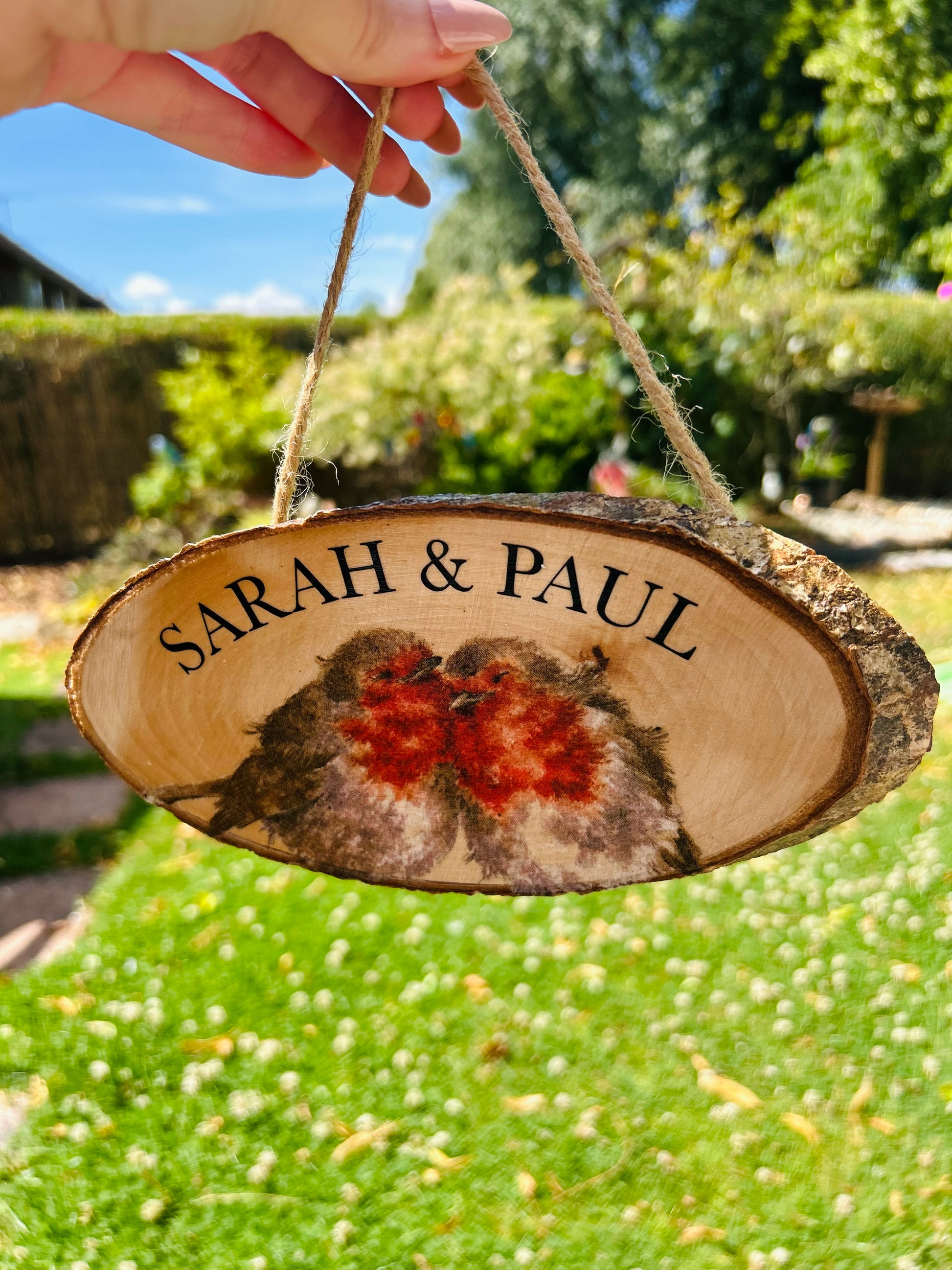 Robin Wooden Hanging door Plaque