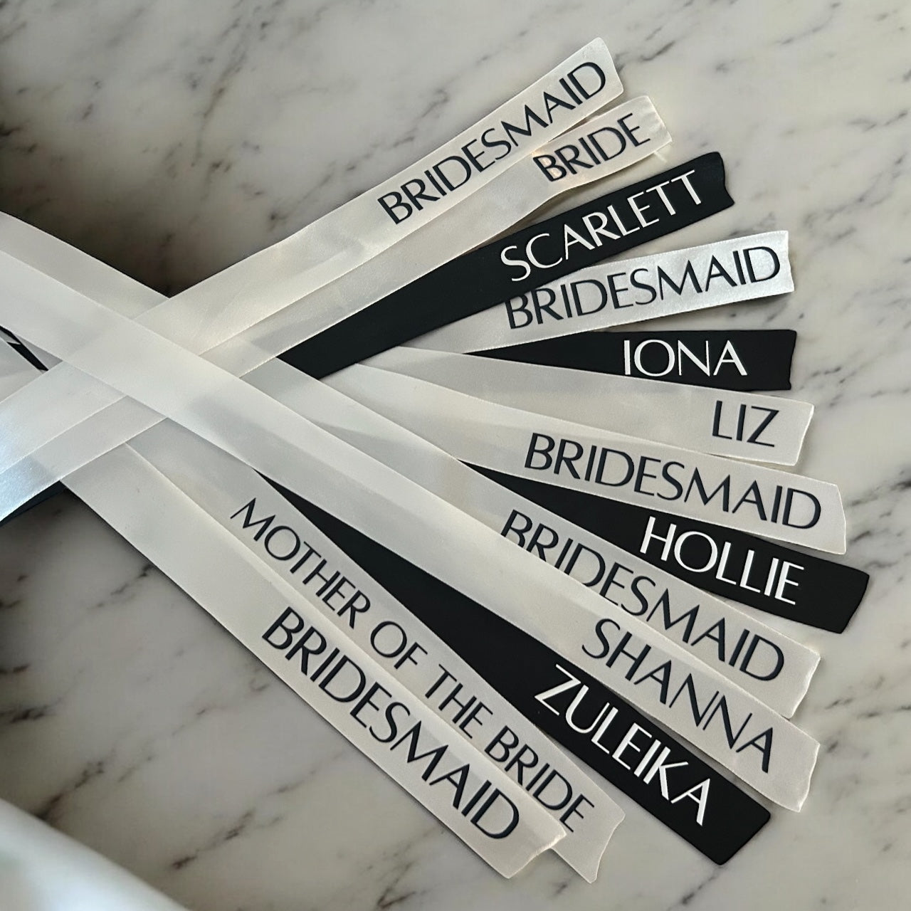 Personalised Ribbons Place Names Glass Ribbons Wedding