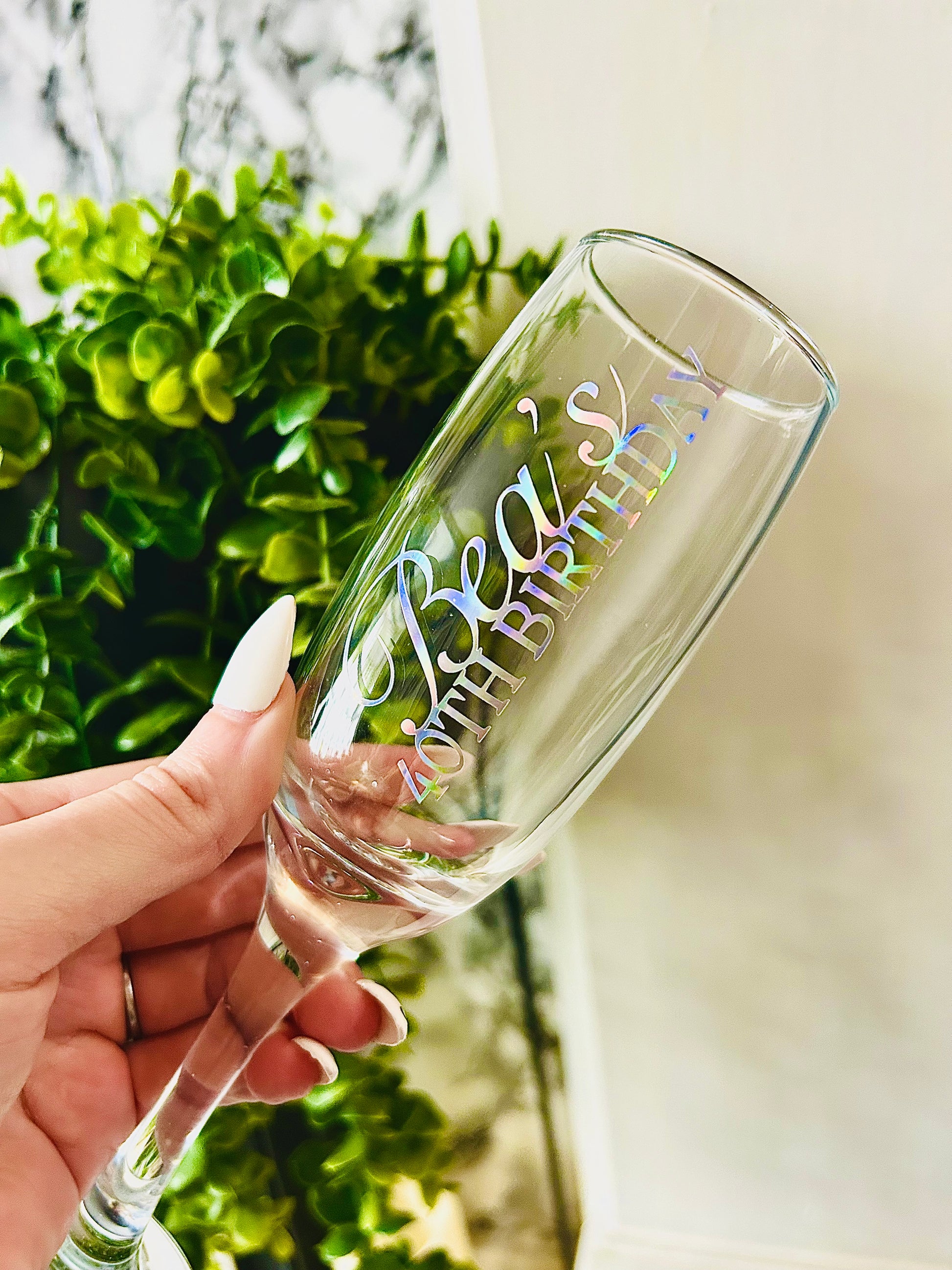 Personalised Wedding Champagne Flutes and Decals