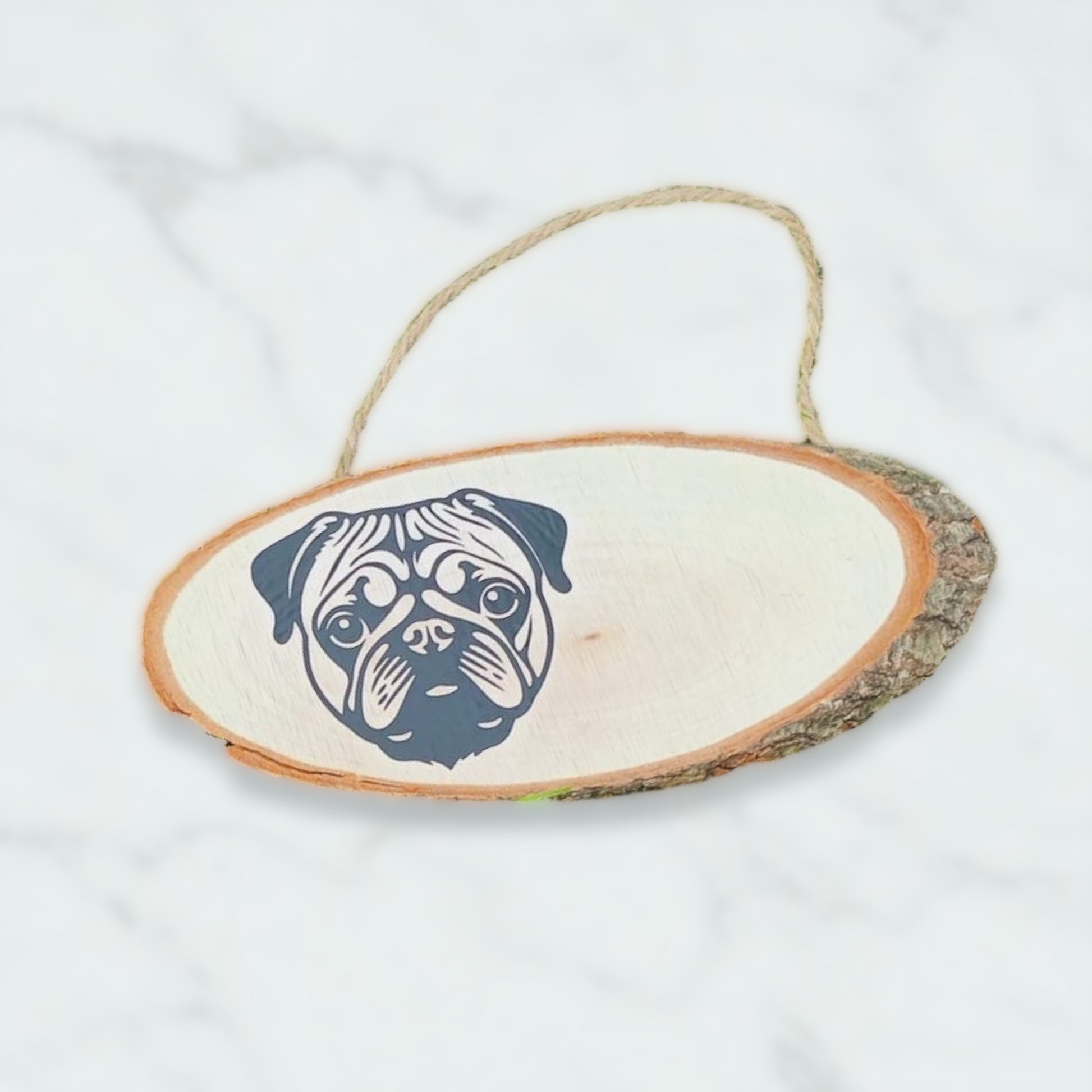 Pug Wooden Hanging door Plaque