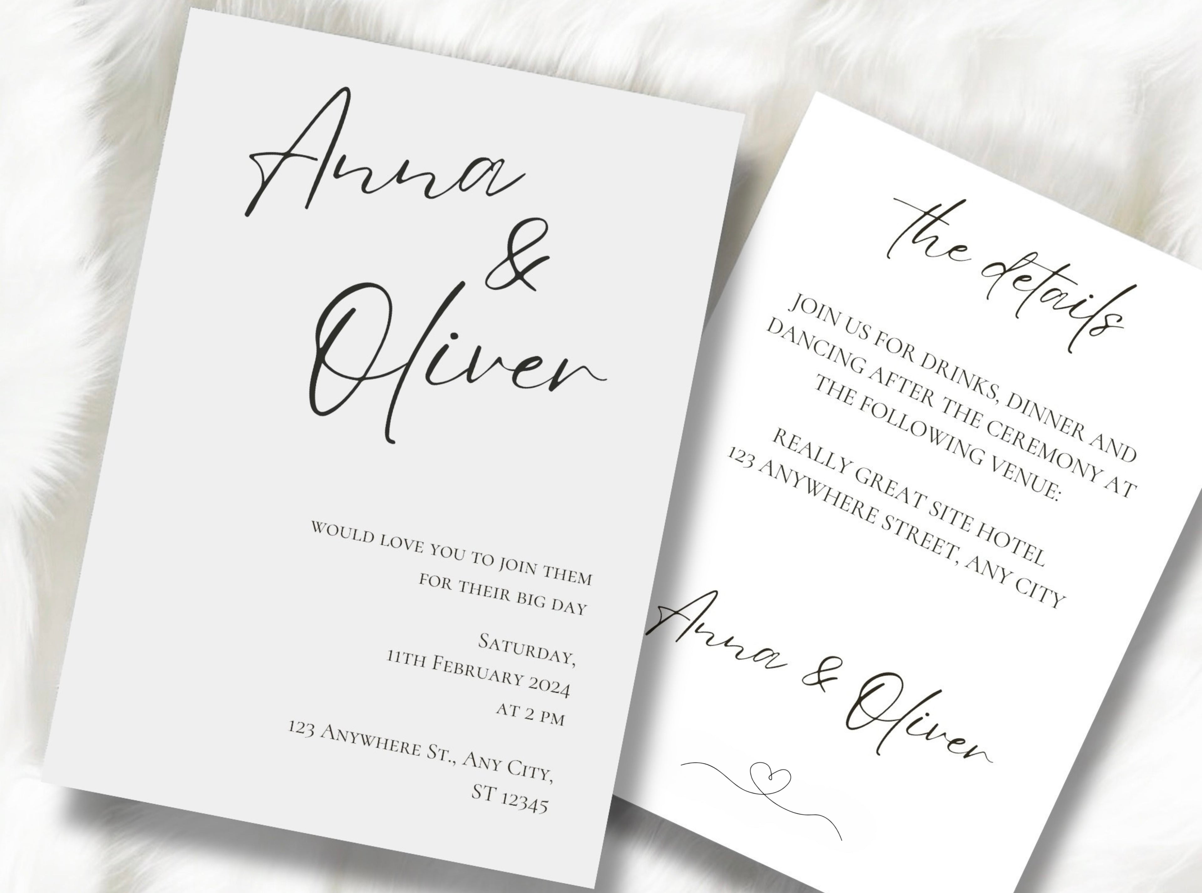 Daisy White Wedding Stationary Bundle Template