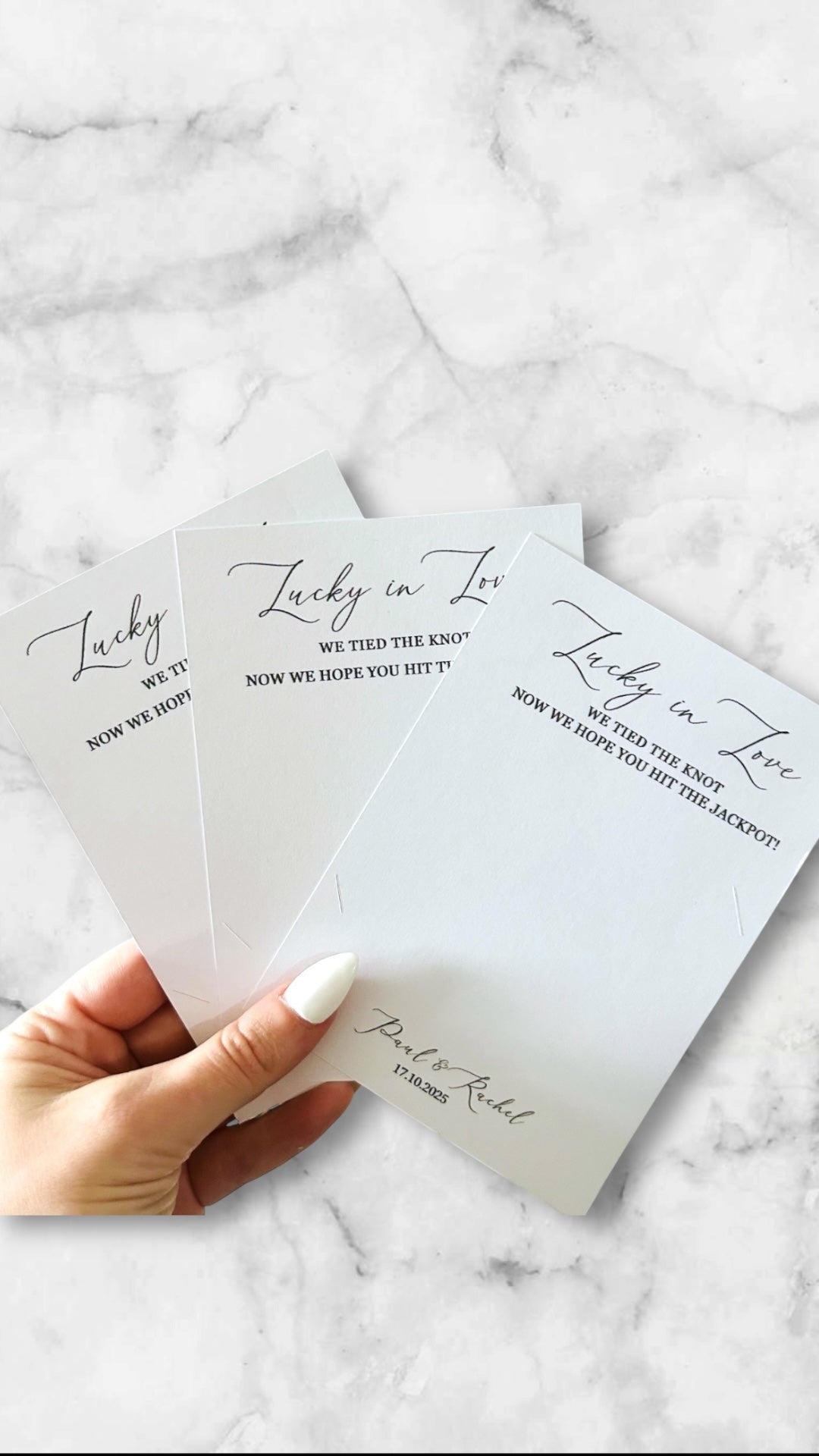 Personalised Wedding Favour Scratch Card Holder – Lucky in Love Design