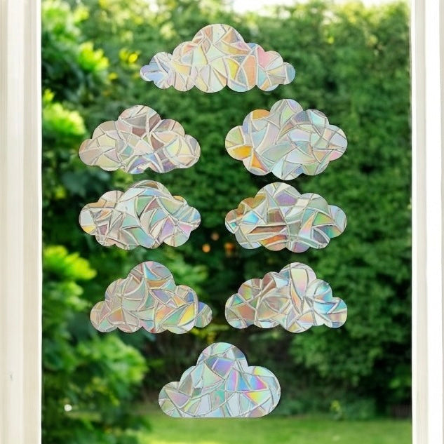 8pc Cloud Suncatcher Sticker Rainbow Maker