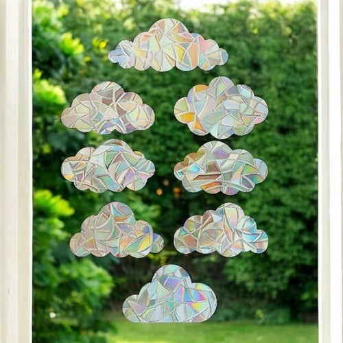 8pc Cloud Suncatcher Sticker Rainbow Maker