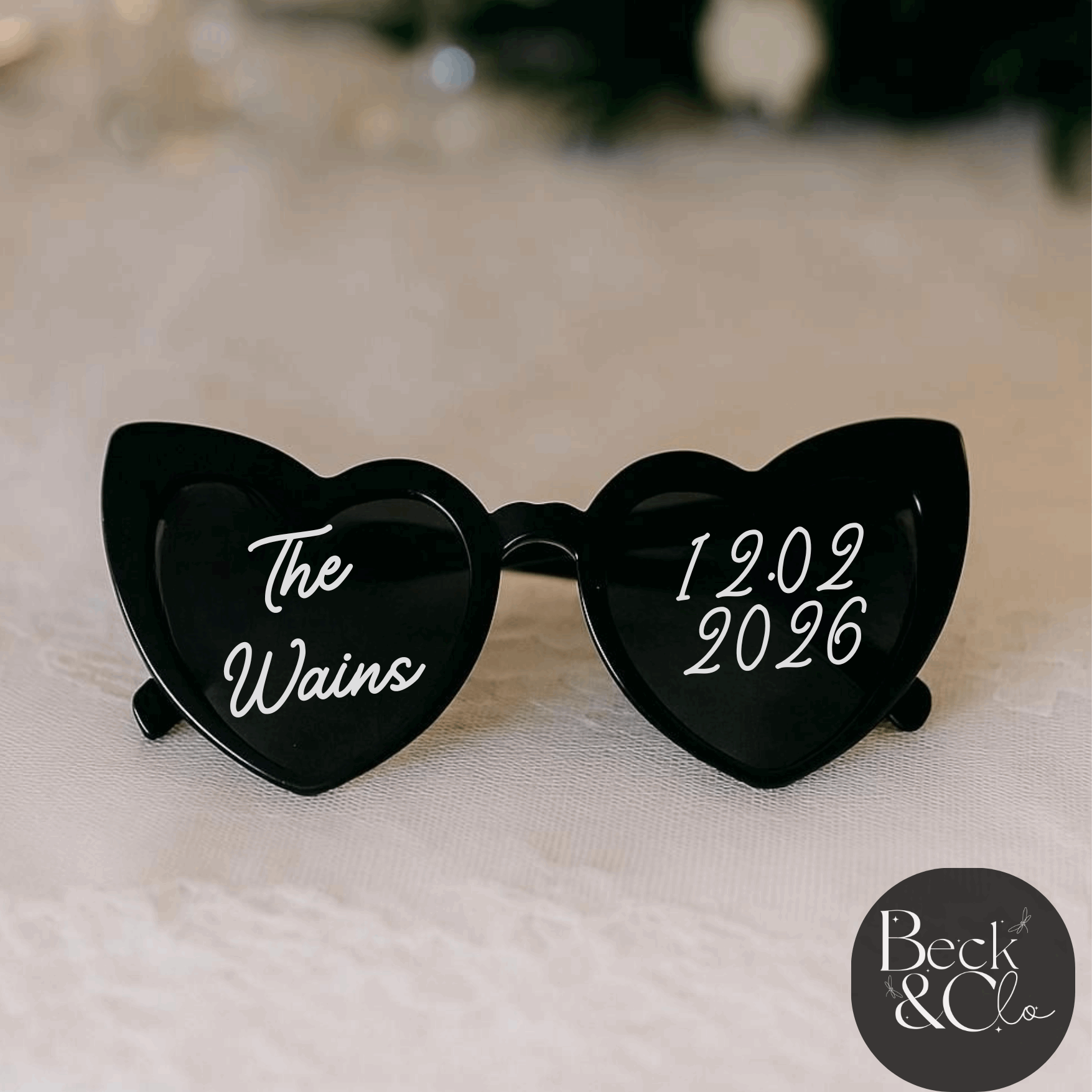 Personalised Heart Shaped Sunglasses – Custom Stickers