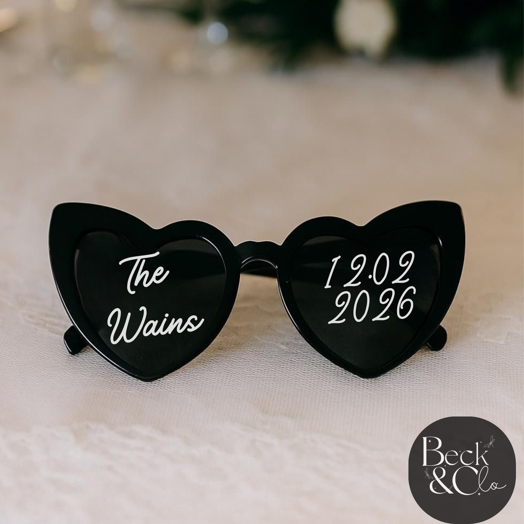 Personalised Heart Shaped Sunglasses – Custom Stickers