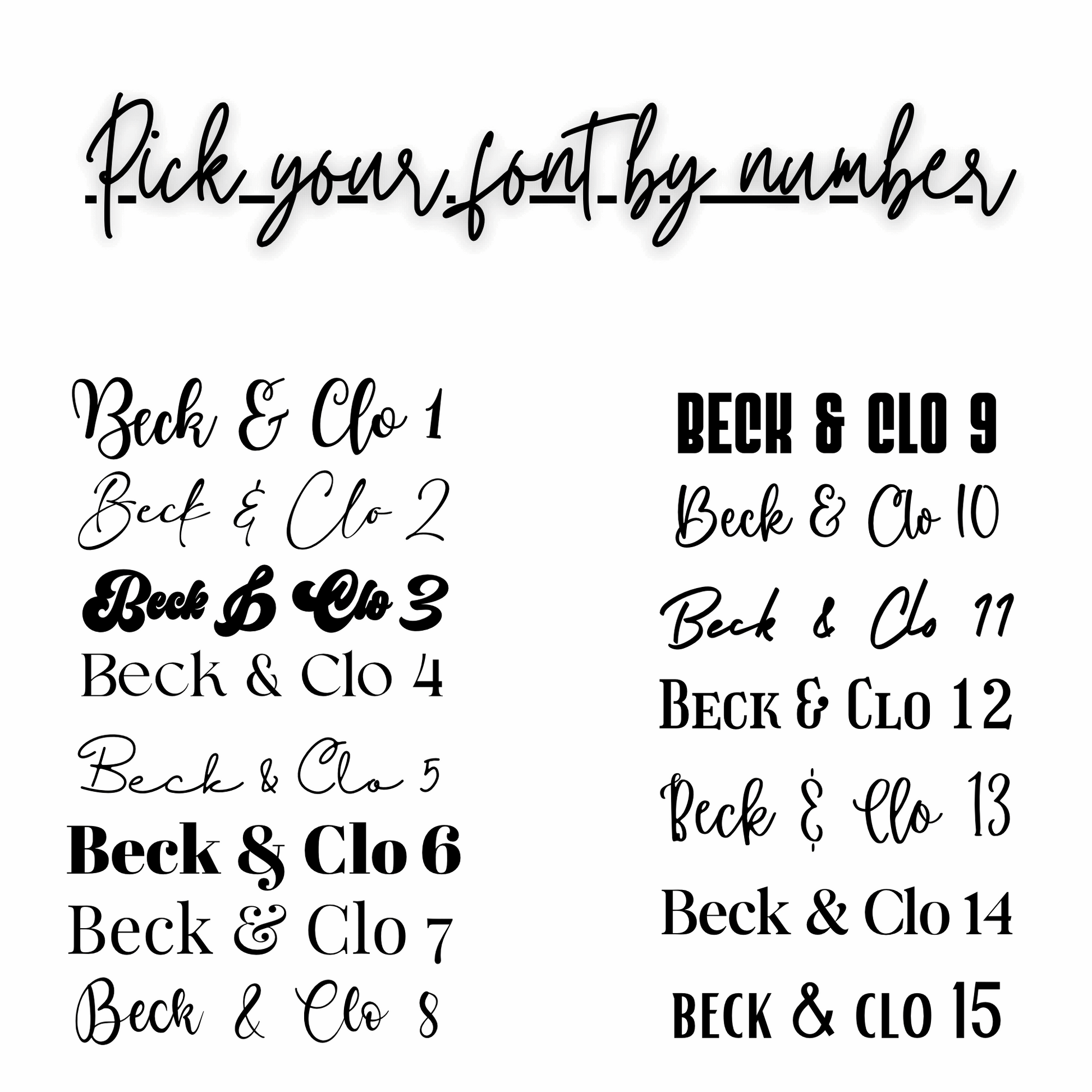Name Decals - Vinyl Permanent decals