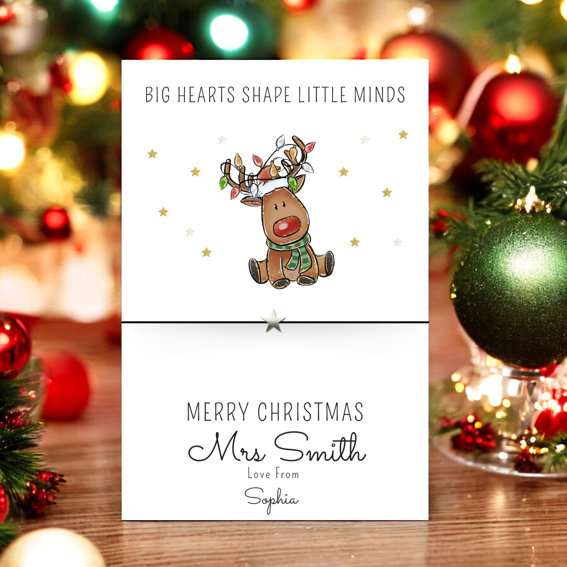 Personalised Teacher Christmas Wish Bracelet