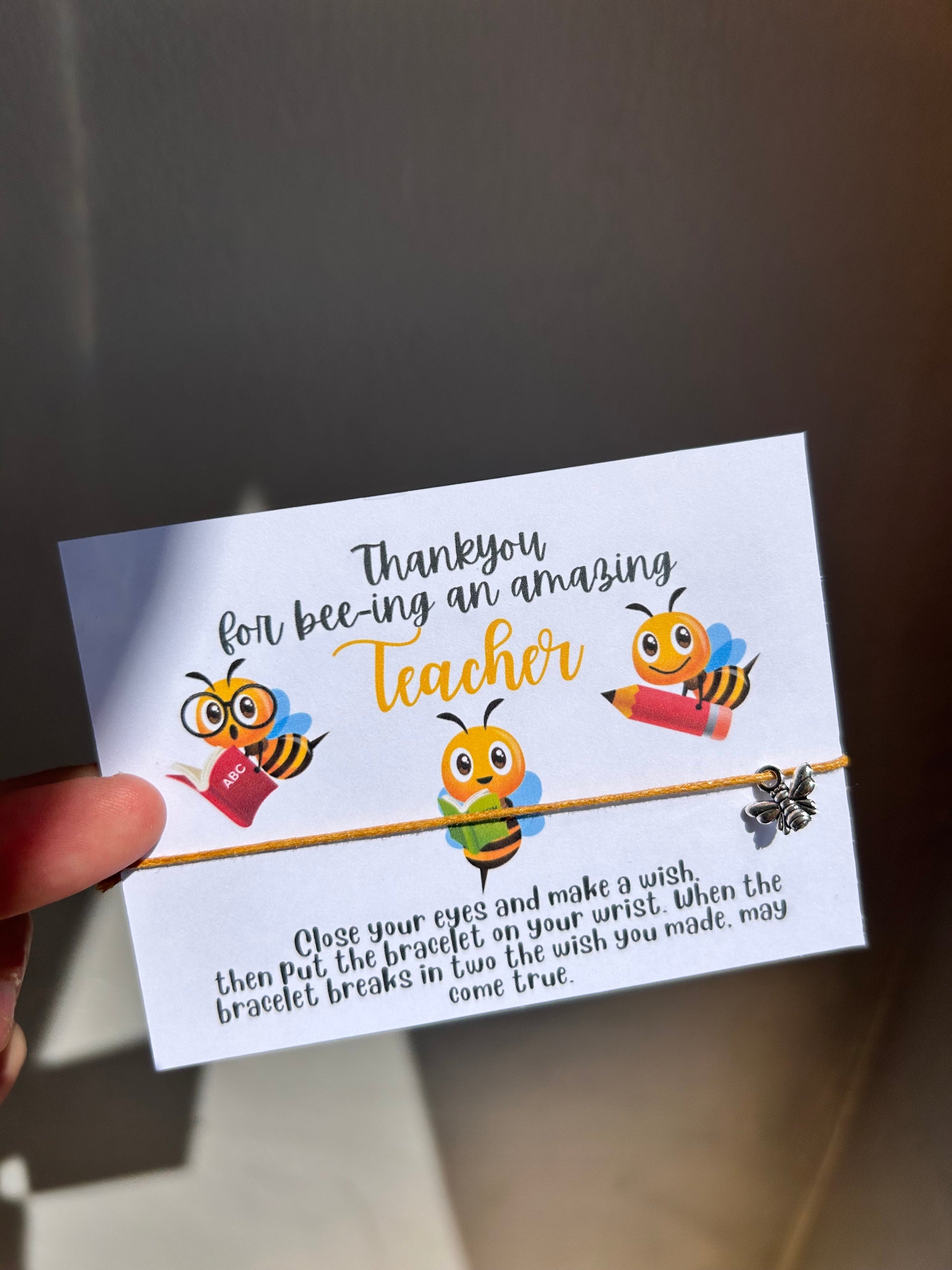 Teacher Wish Bracelet Gift  Sentimental