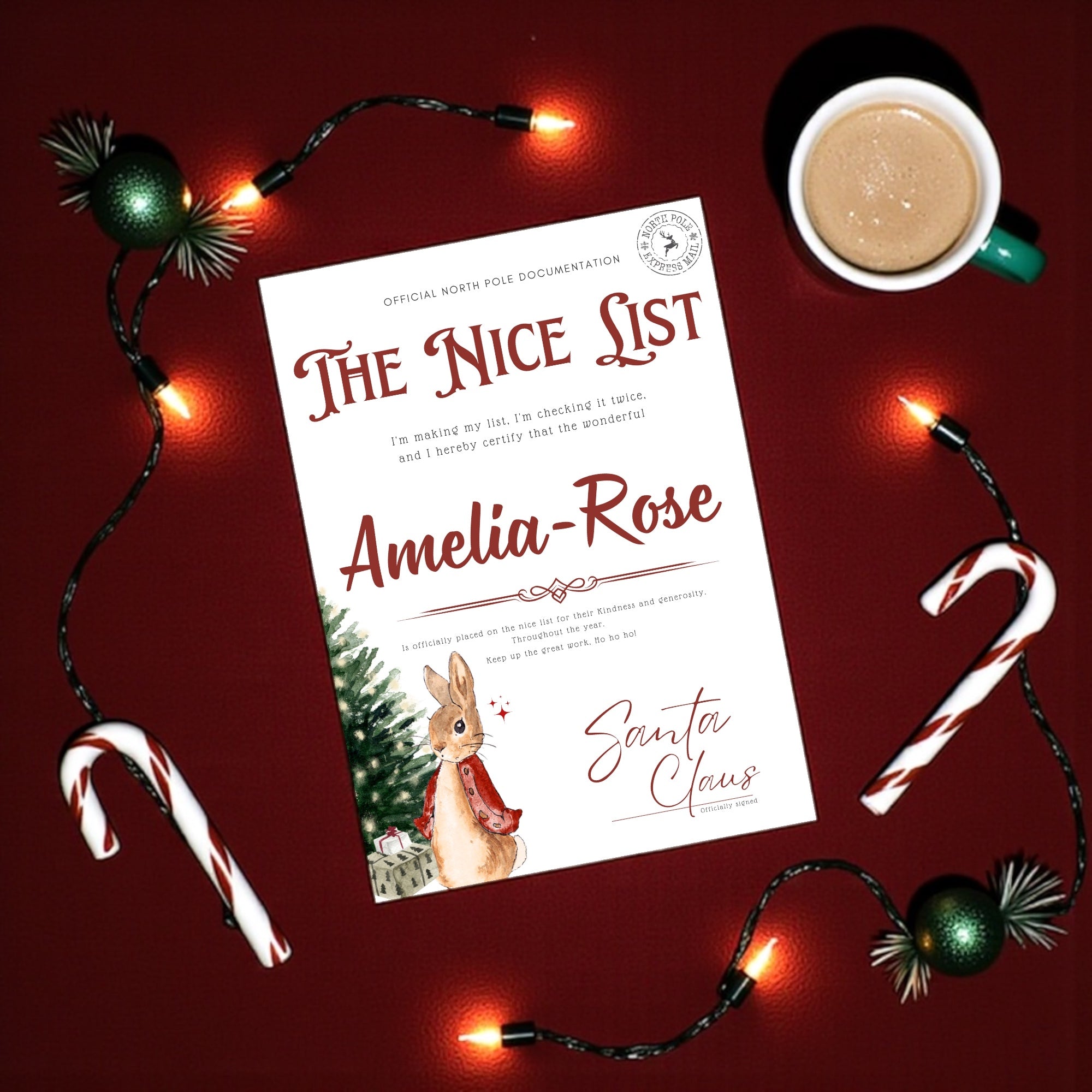 The Nice List Personalised Letter From North Pole