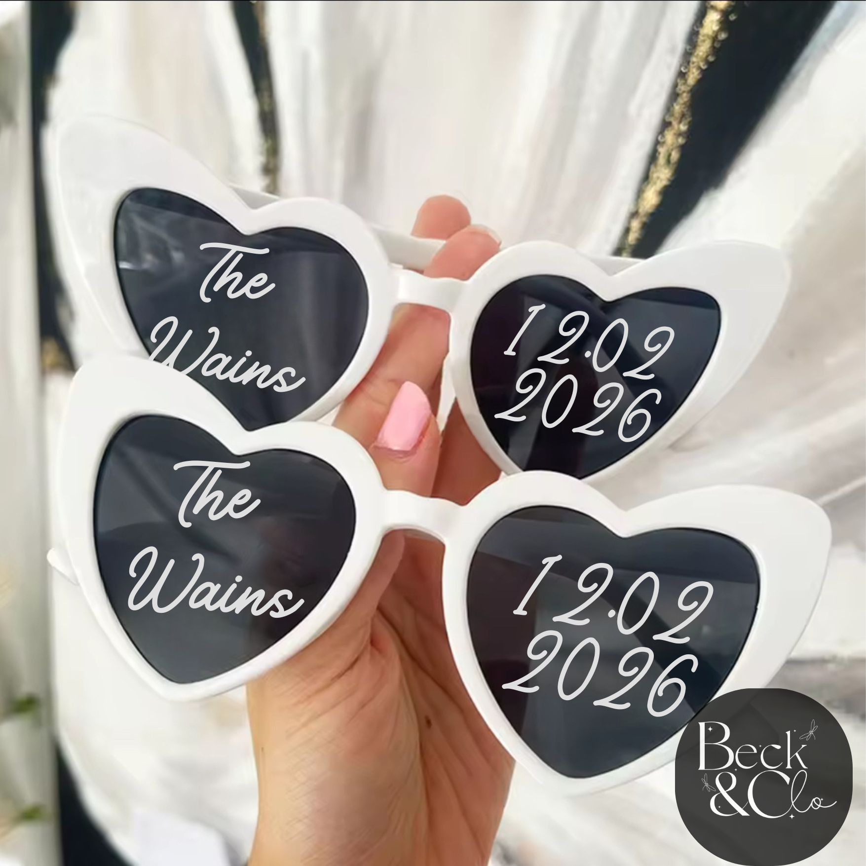 Personalised Heart Shaped Sunglasses – Custom Stickers