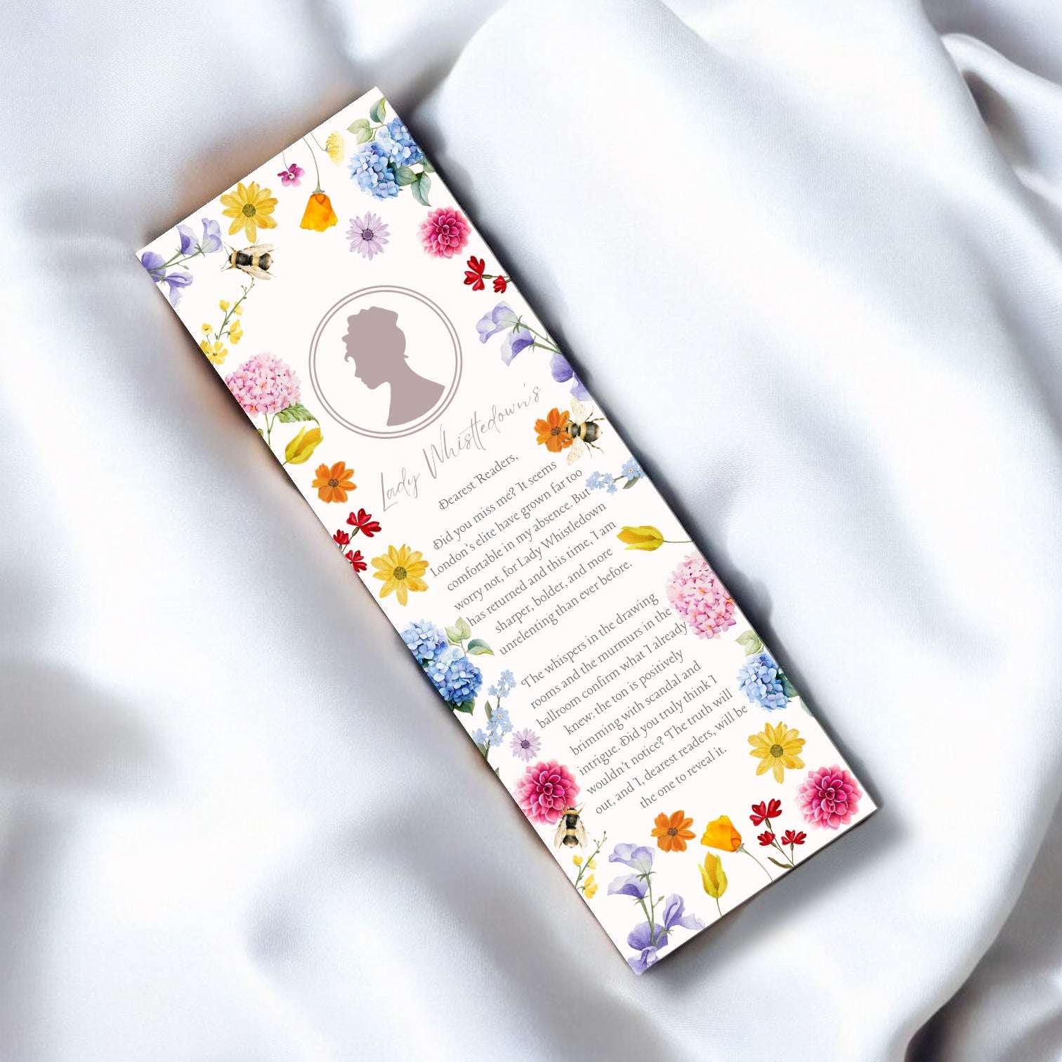 Floral Lady Whistledown Bookmark