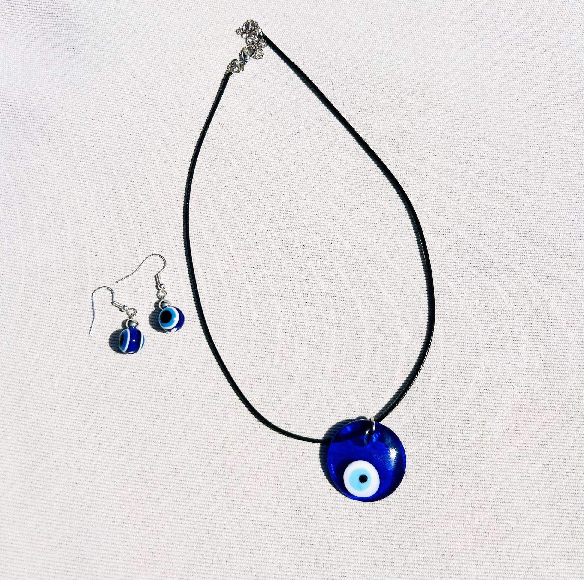 Evil Eye Necklace and Earrings