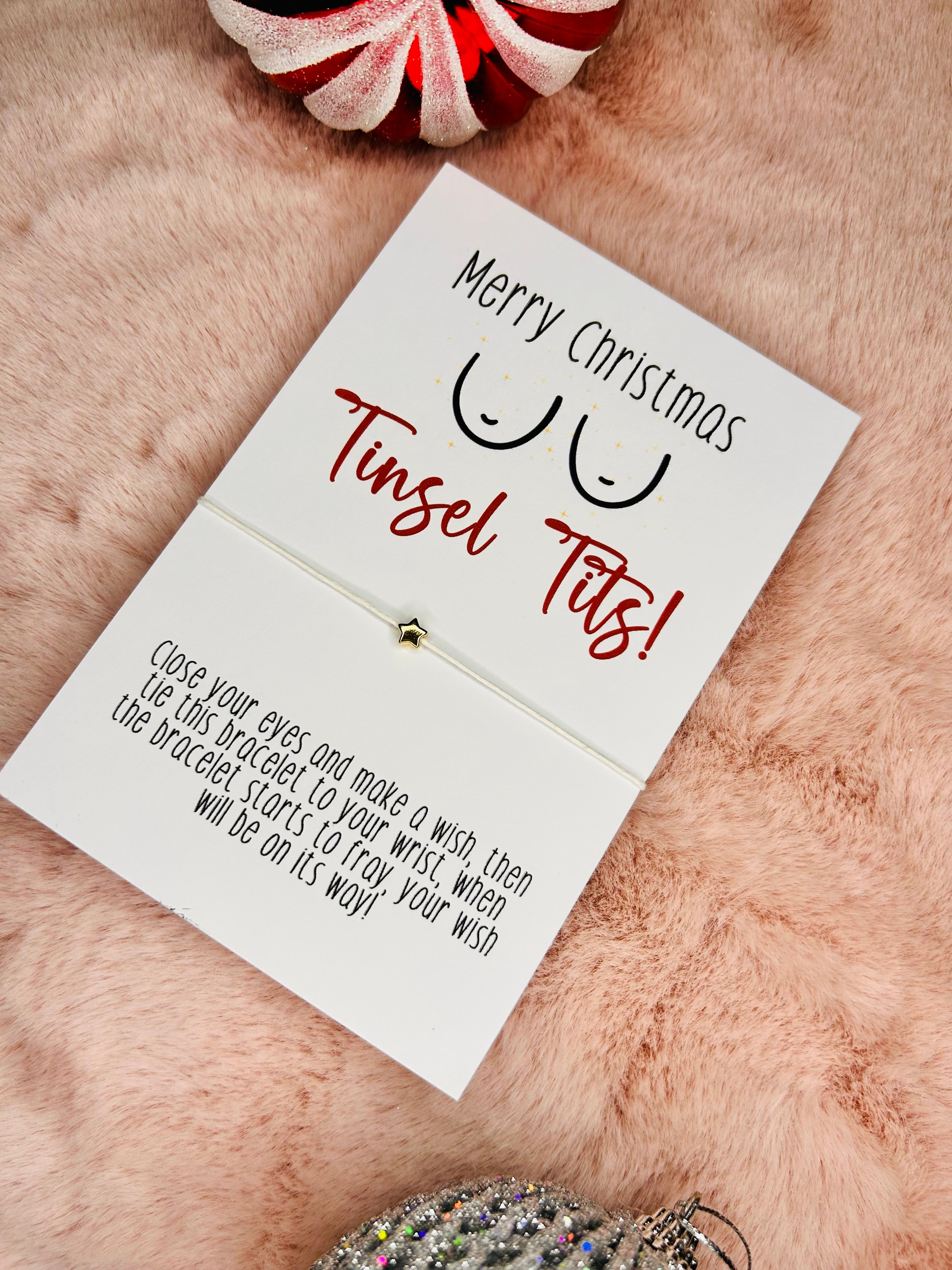 Tinsel Tits Christmas Wish Bracelet Card
