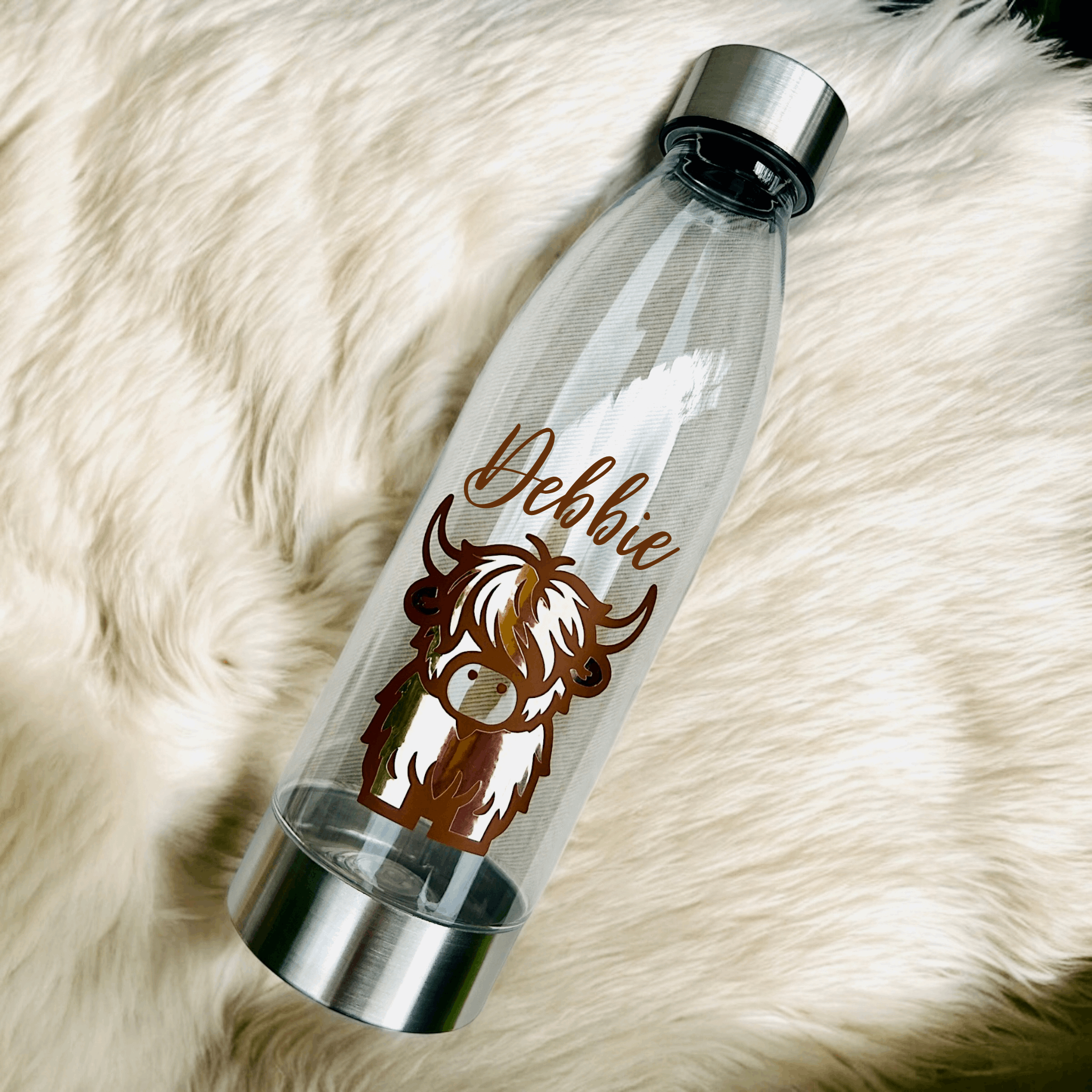Personalised Highland Cow Bottle