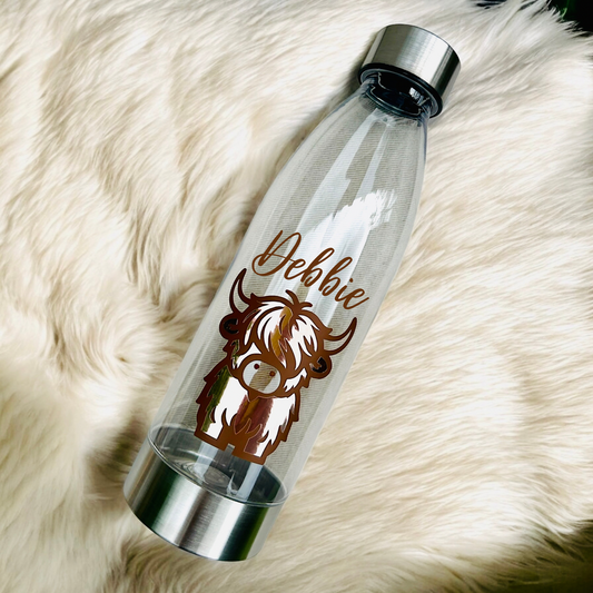 Personalised Highland Cow Bottle