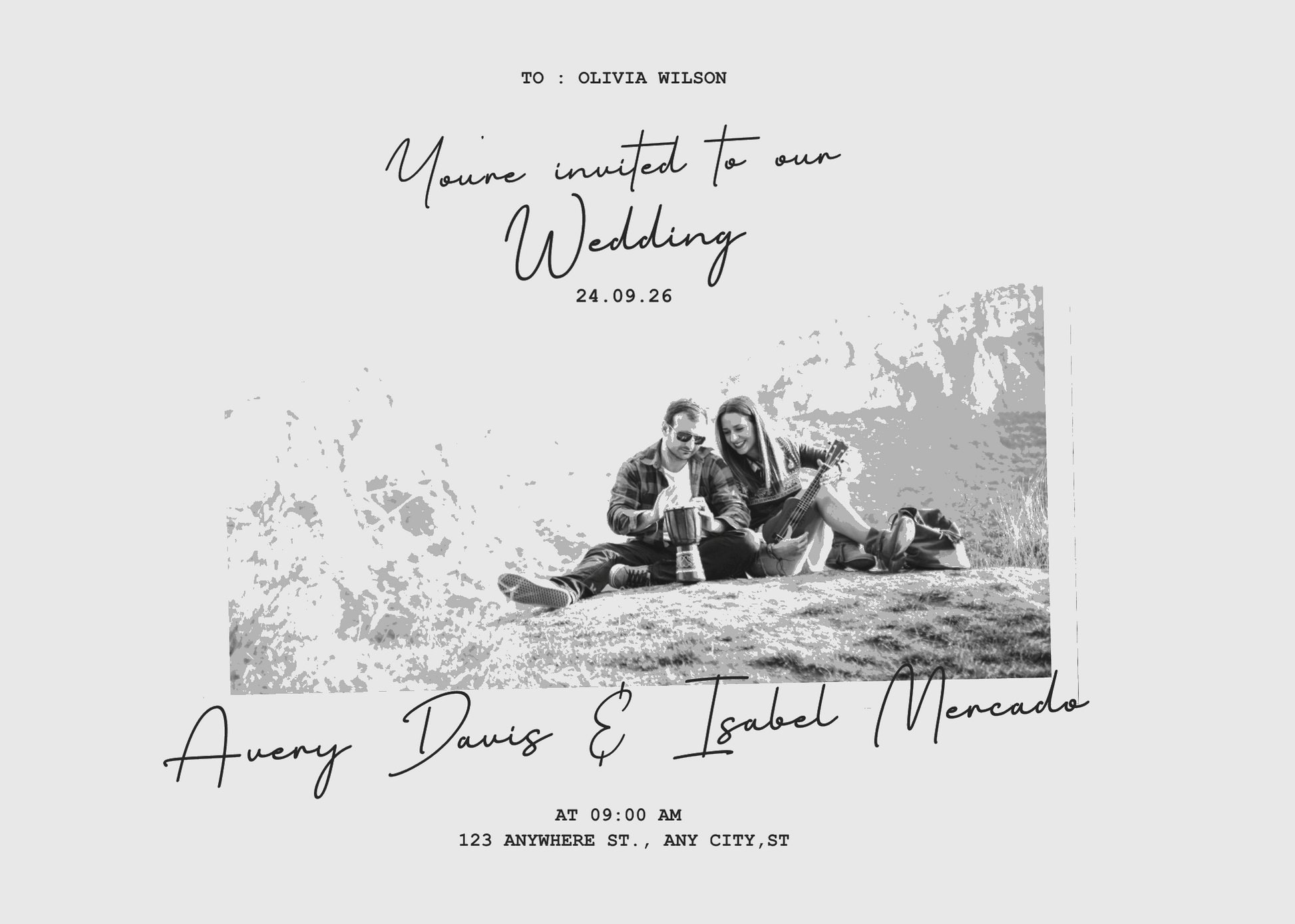 Avery Postcard Wedding Invitation