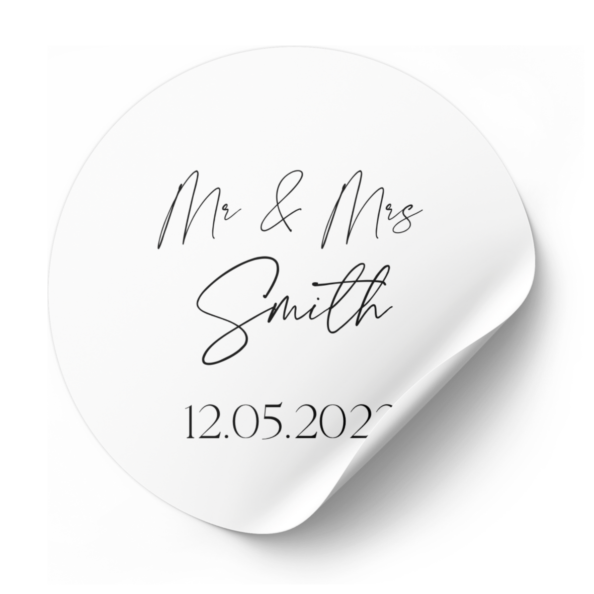 Personalised wedding, Mr. And Mrs. Stickers for wedding party favours