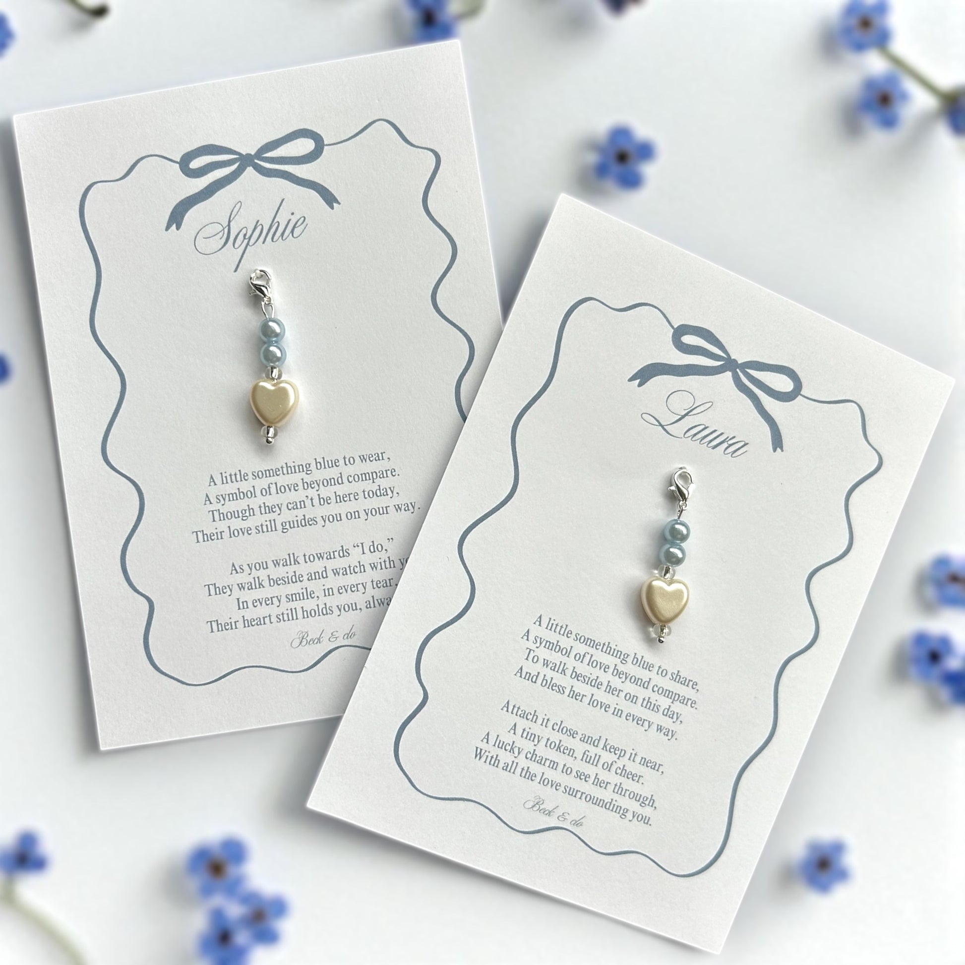 Something Blue Bridal Charm – Bouquet Keepsake Gift for the Bride Memorial