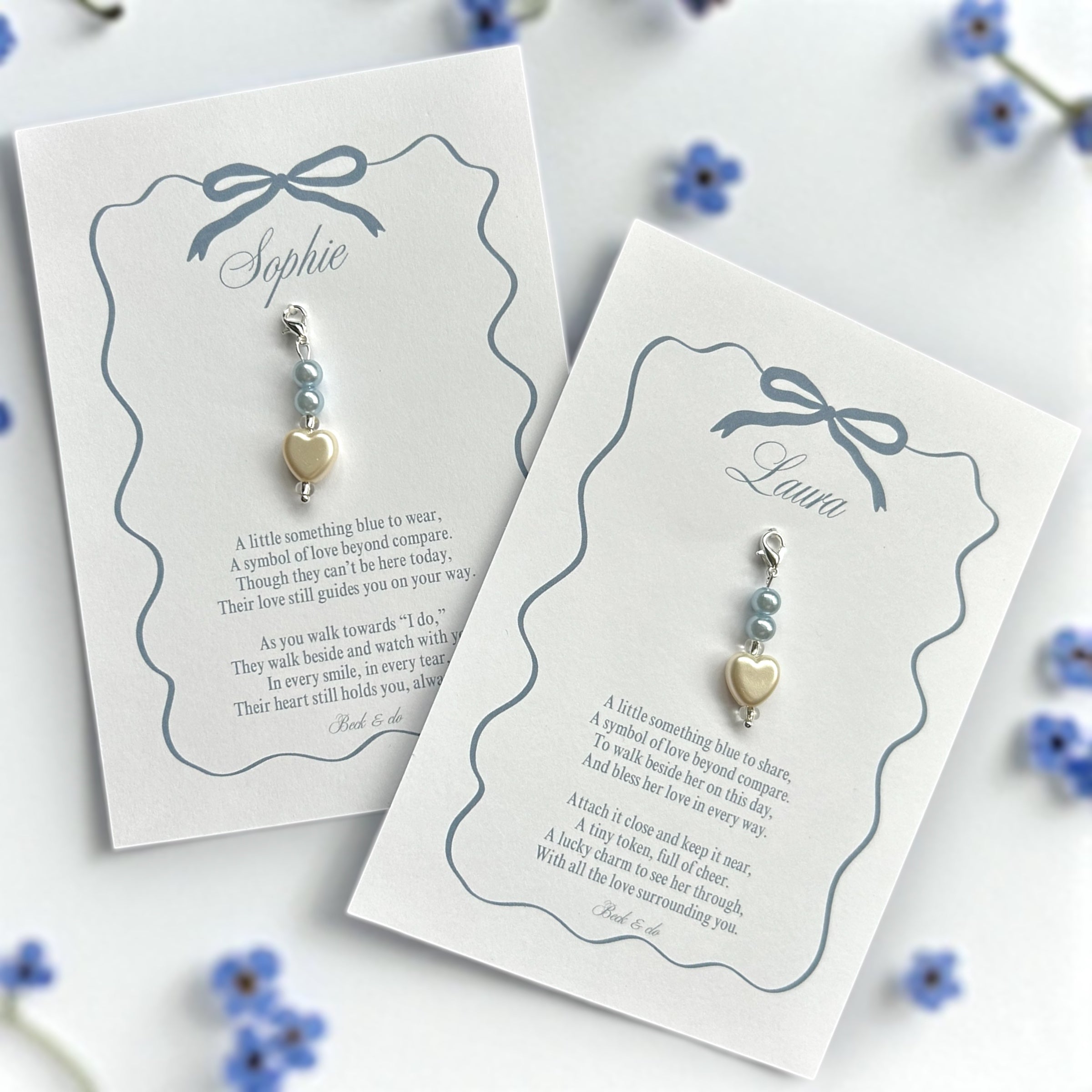 Something Blue Bridal Charm – Bouquet Keepsake Gift for the Bride Memorial