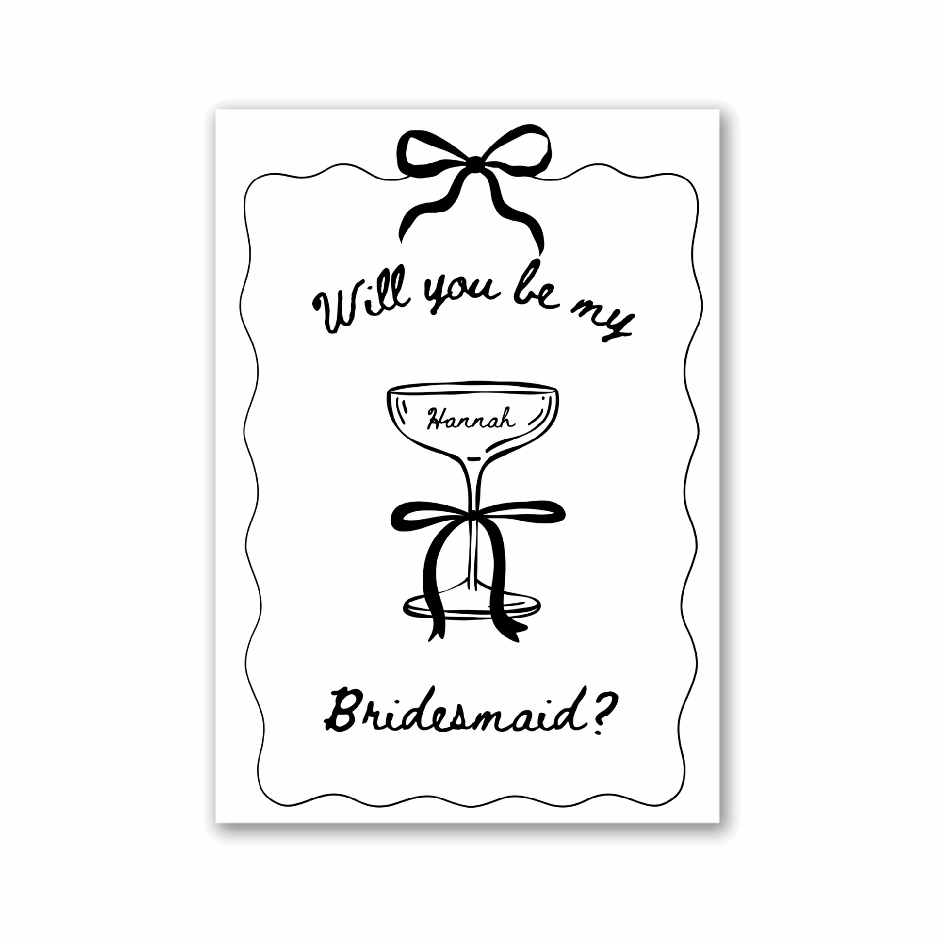 Bridesmaid Doodle Proposal Post Card