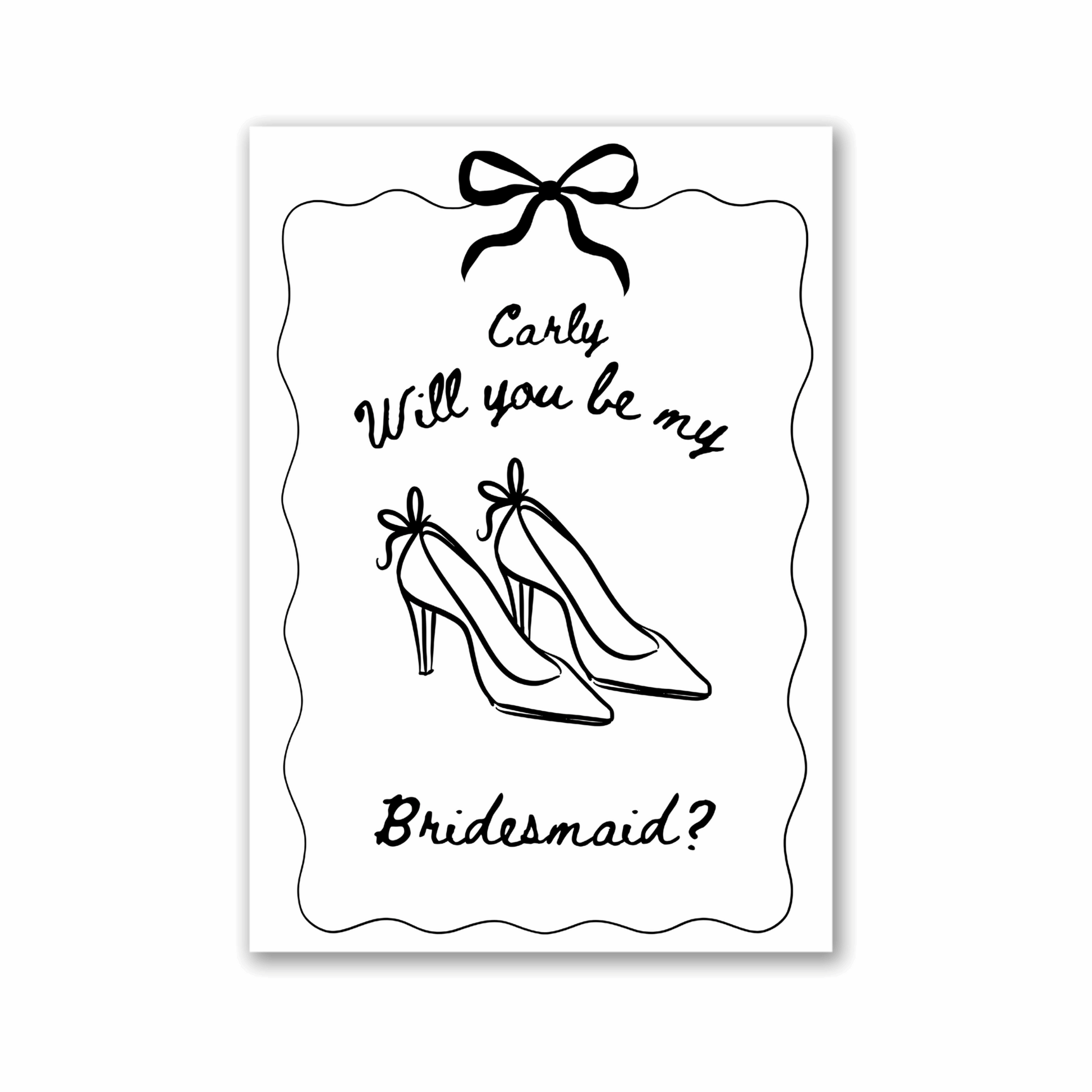 Bridesmaid Doodle Proposal Post Card