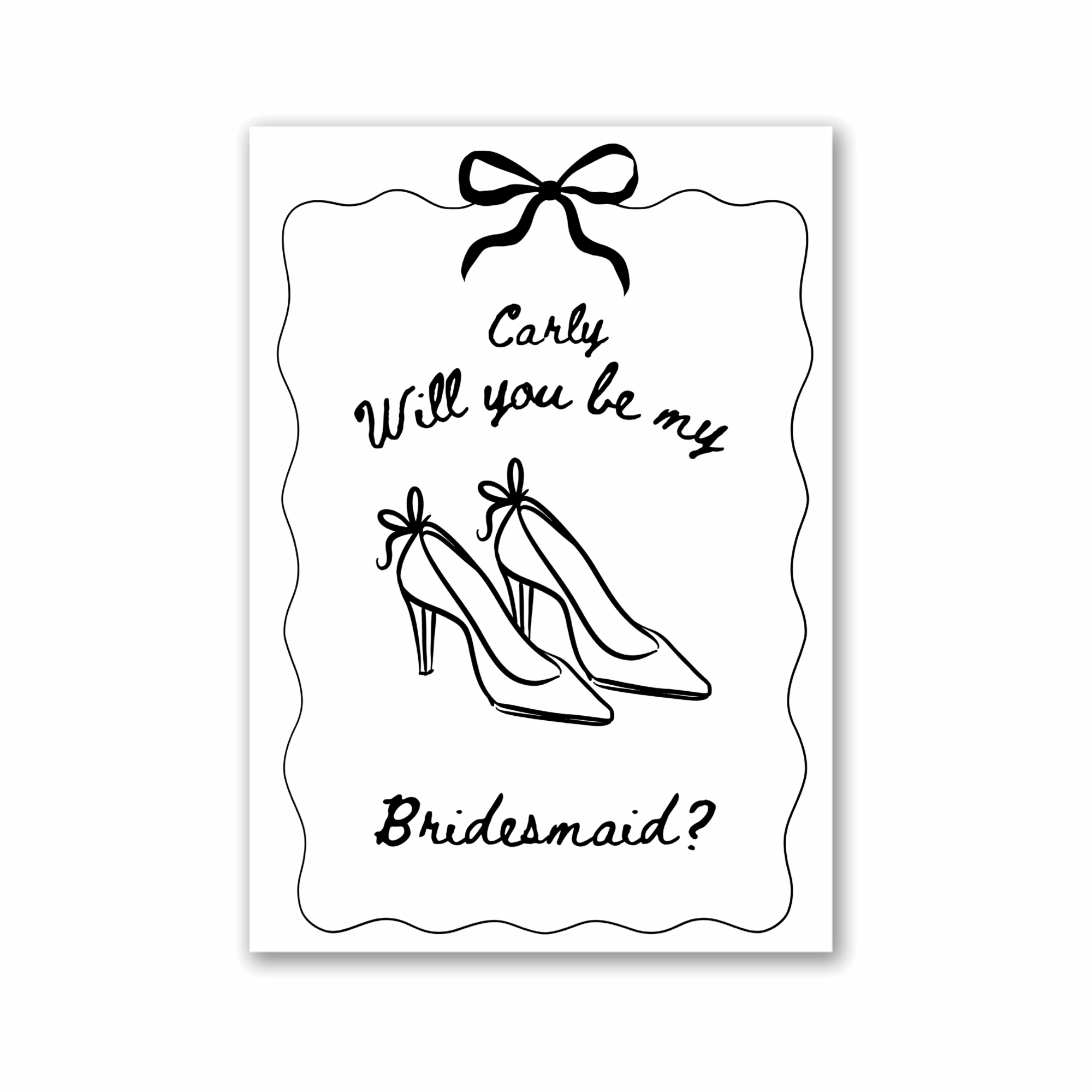 Bridesmaid Doodle Proposal Post Card