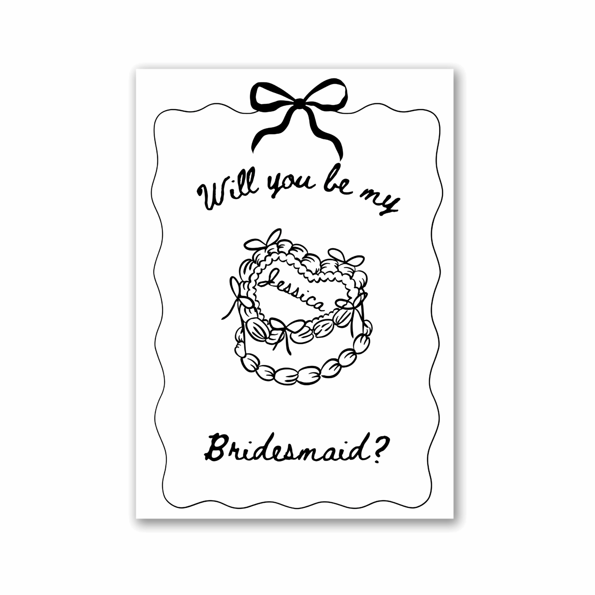 Bridesmaid Doodle Proposal Post Card
