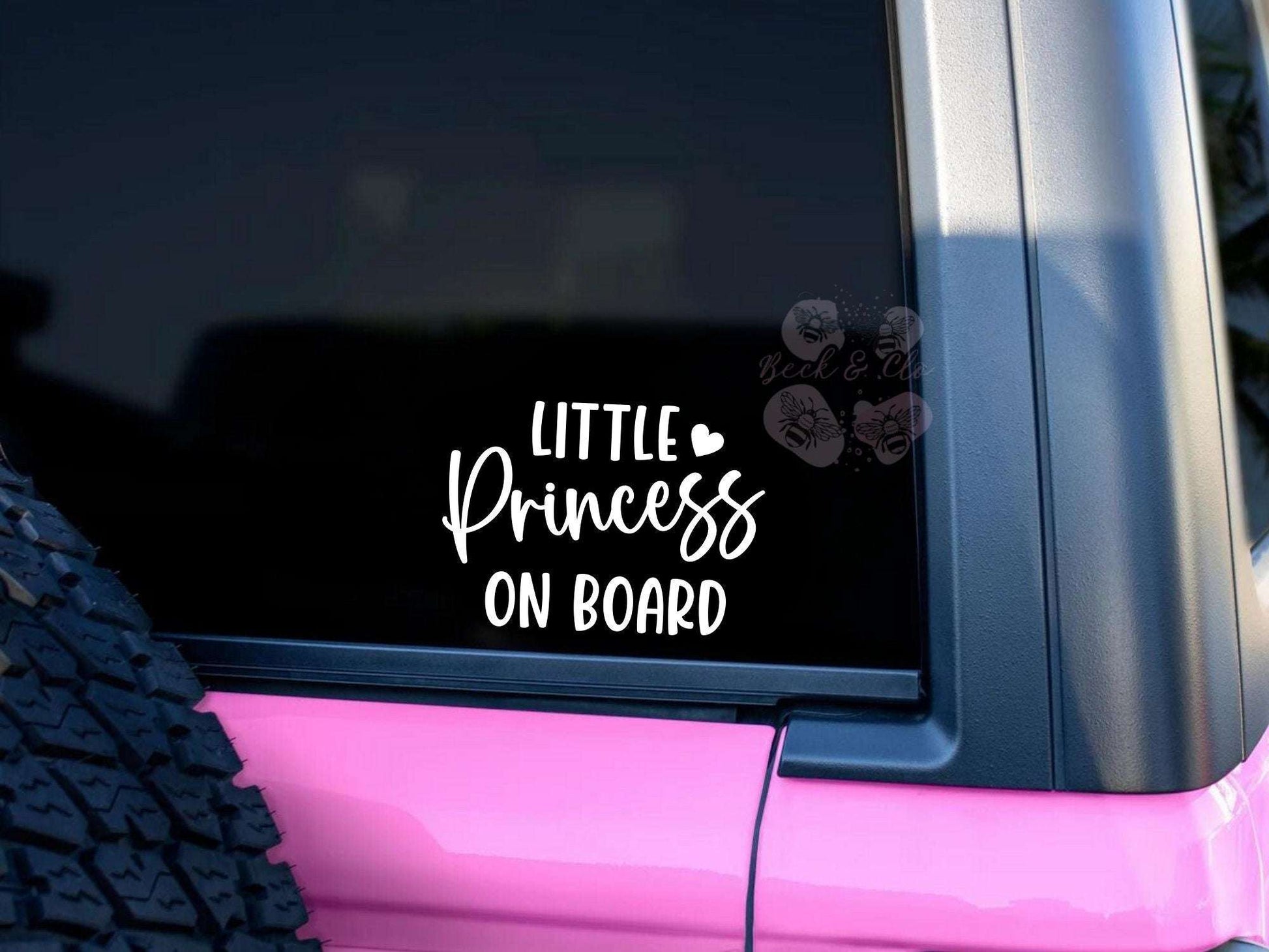 Cute Baby Car Sticker | Little Princess on board| Car Sticker | Colour Options | Cute Car Sticker | 6 inches | Pink Car Sticker | Girl Decal