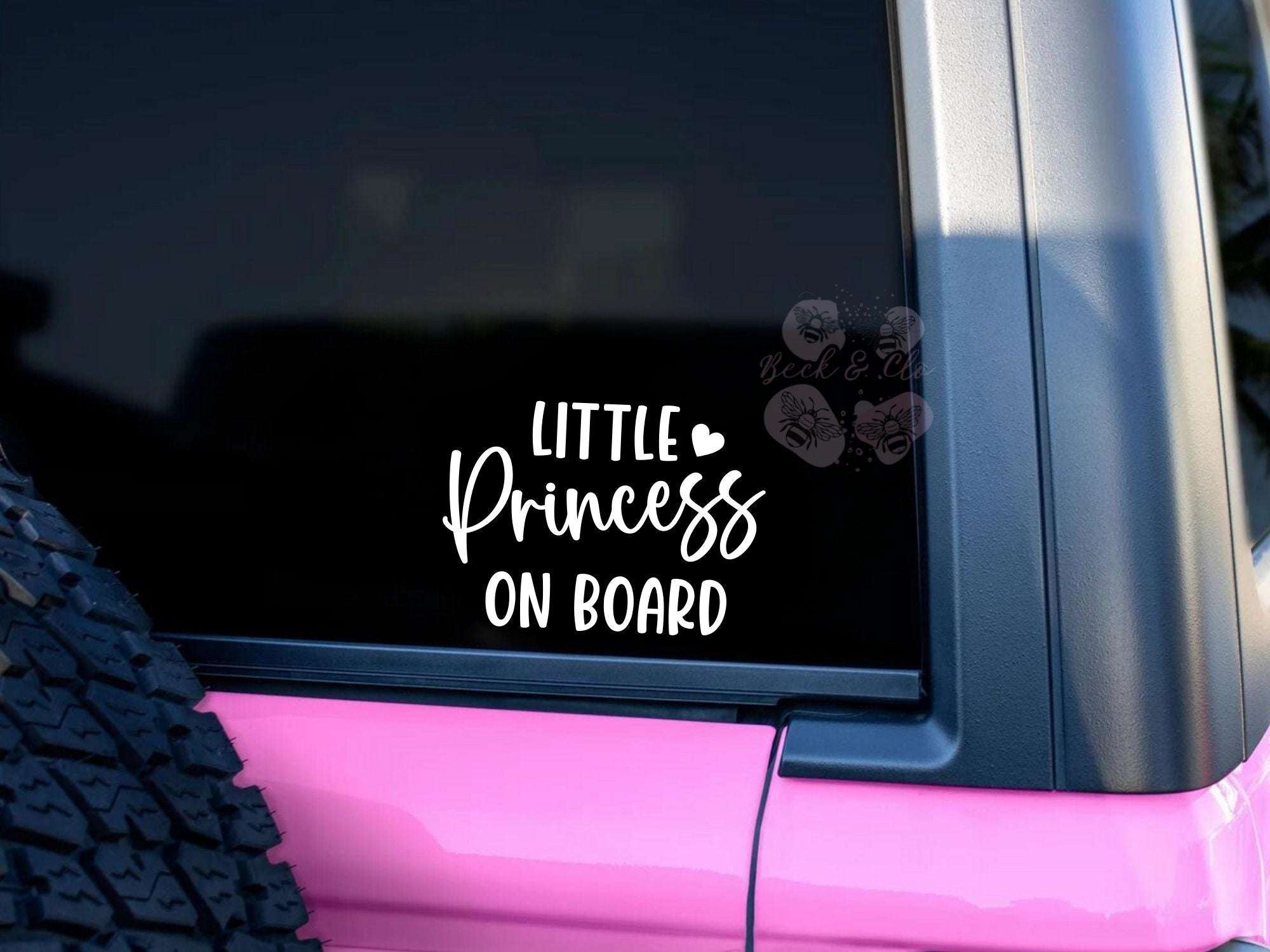 Cute Baby Car Sticker | Little Princess on board| Car Sticker | Colour Options | Cute Car Sticker | 6 inches | Pink Car Sticker | Girl Decal
