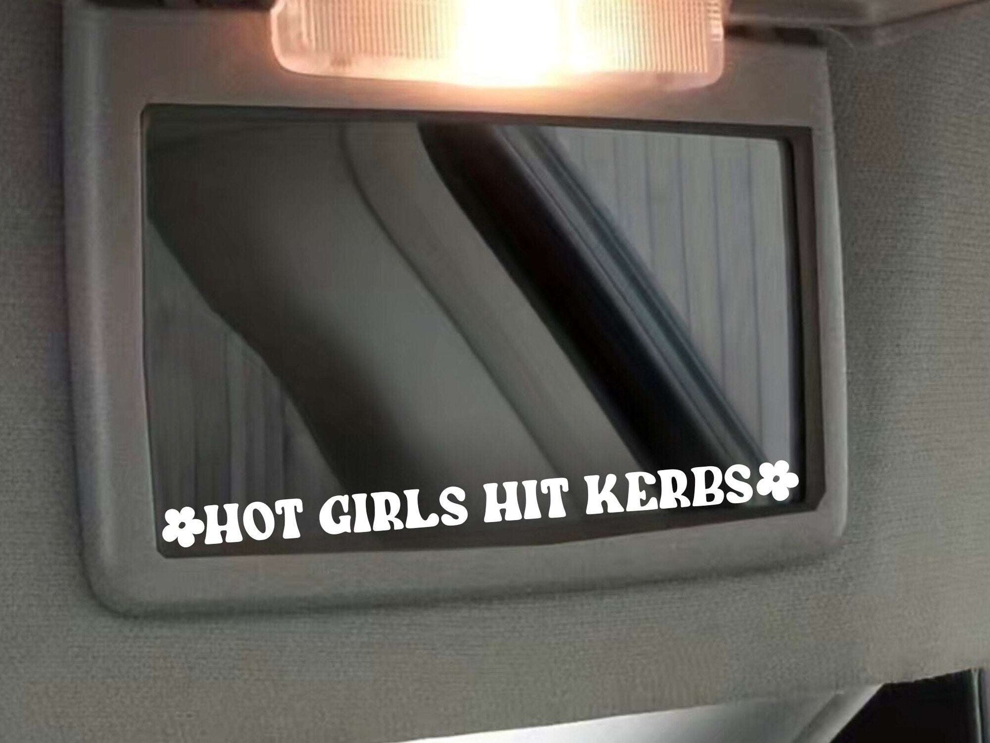 Hot girl hit curbs | Car Mirror Decal | Rearview Mirror Decal | Vinyl Decal | Mirror Decal | Mirror Sticker | Funny Car Sticker | Cute Decal