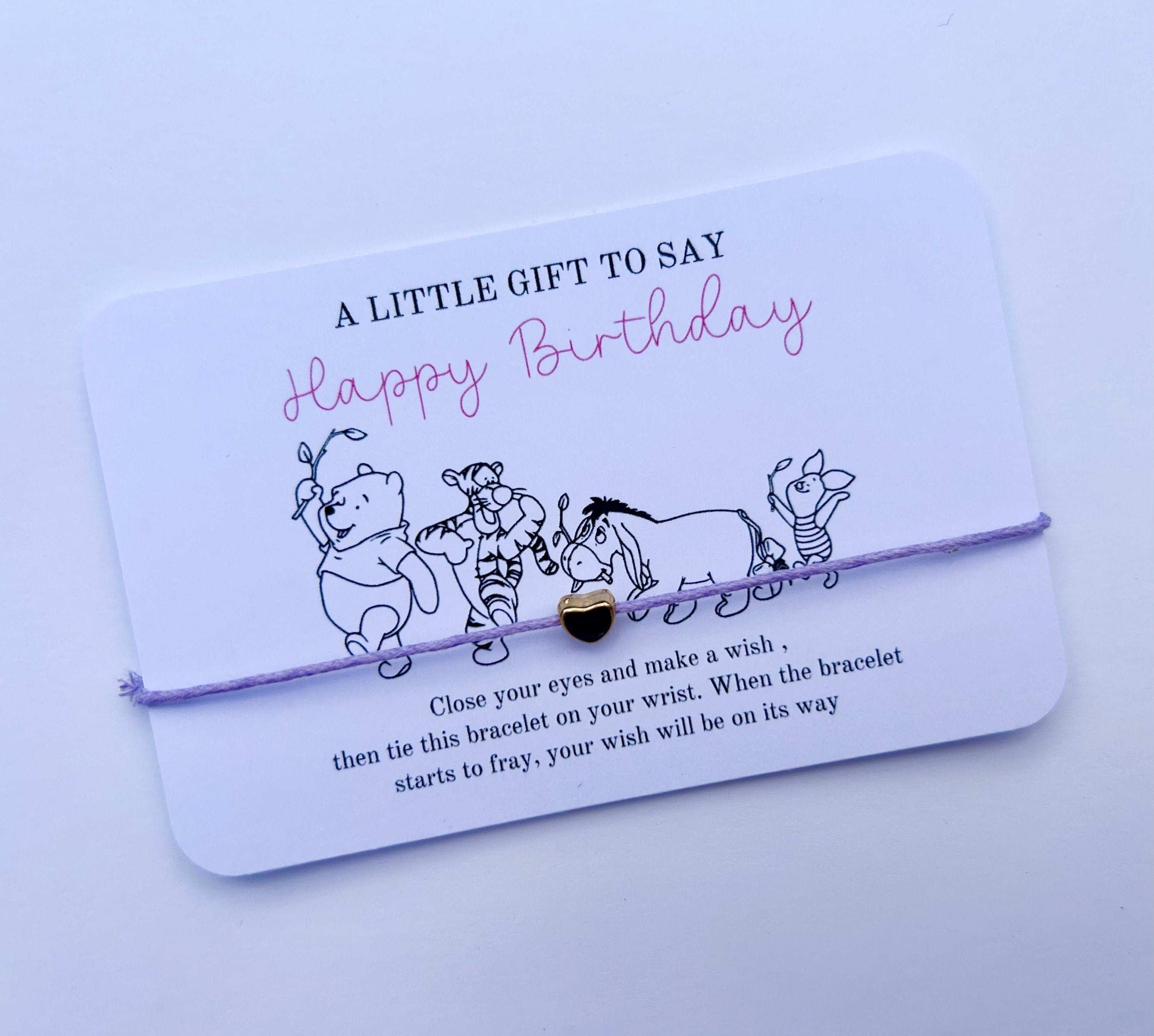 Wish Bracelet Gift | Pooh birthday Bracelet | Cute Birthday Gift | Charm Bracelet | Birthday Wish | Birthday Gifts For Unisex | Sentimental