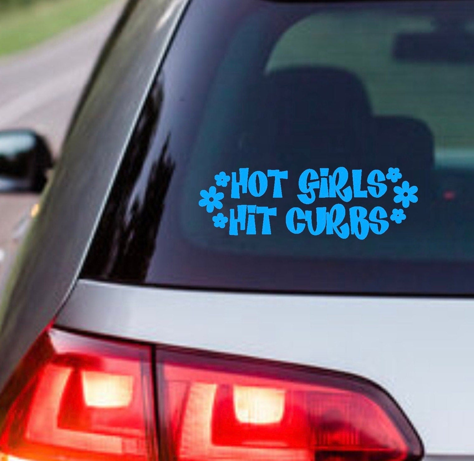 Funny Car Sticker | Hot Girls Hit Curbs | Car Sticker | Colour Options | Cute Car Sticker | 6 8 inches | Pink Car Sticker | Girl Decal