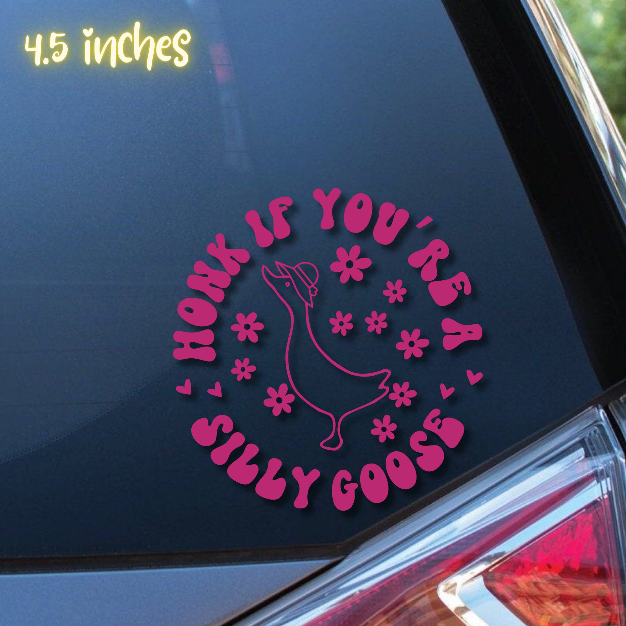 Funny Car Sticker | HONK silly goose Fumny Decal | Car Sticker | Colour Options | Cute Car Sticker | inches | Pixel Sticker | Girl